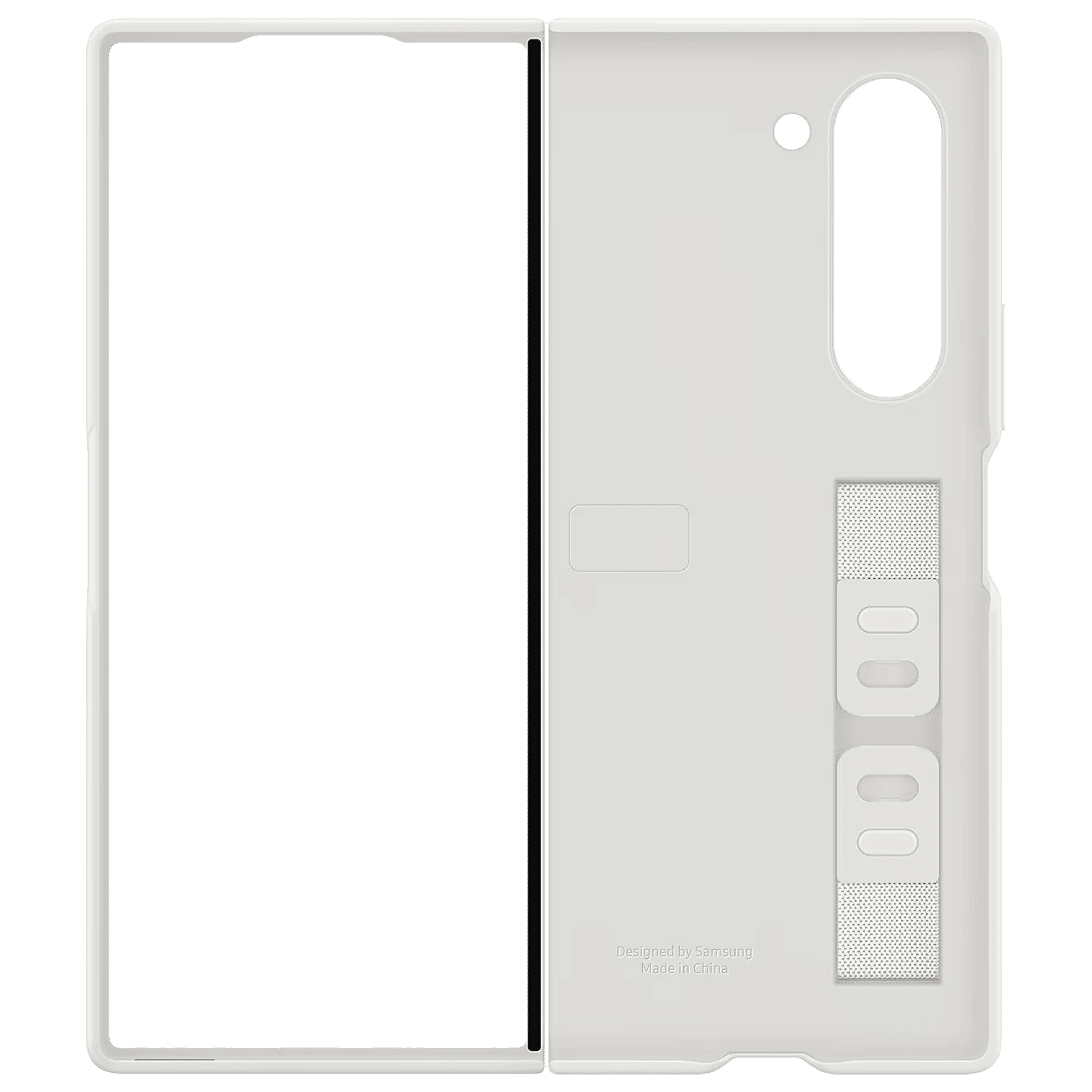 SAMSUNG Soft Silicon Back Cover for SAMSUNG Galaxy Z Fold 6 (2-in 1 Grip & Stand, White)_4