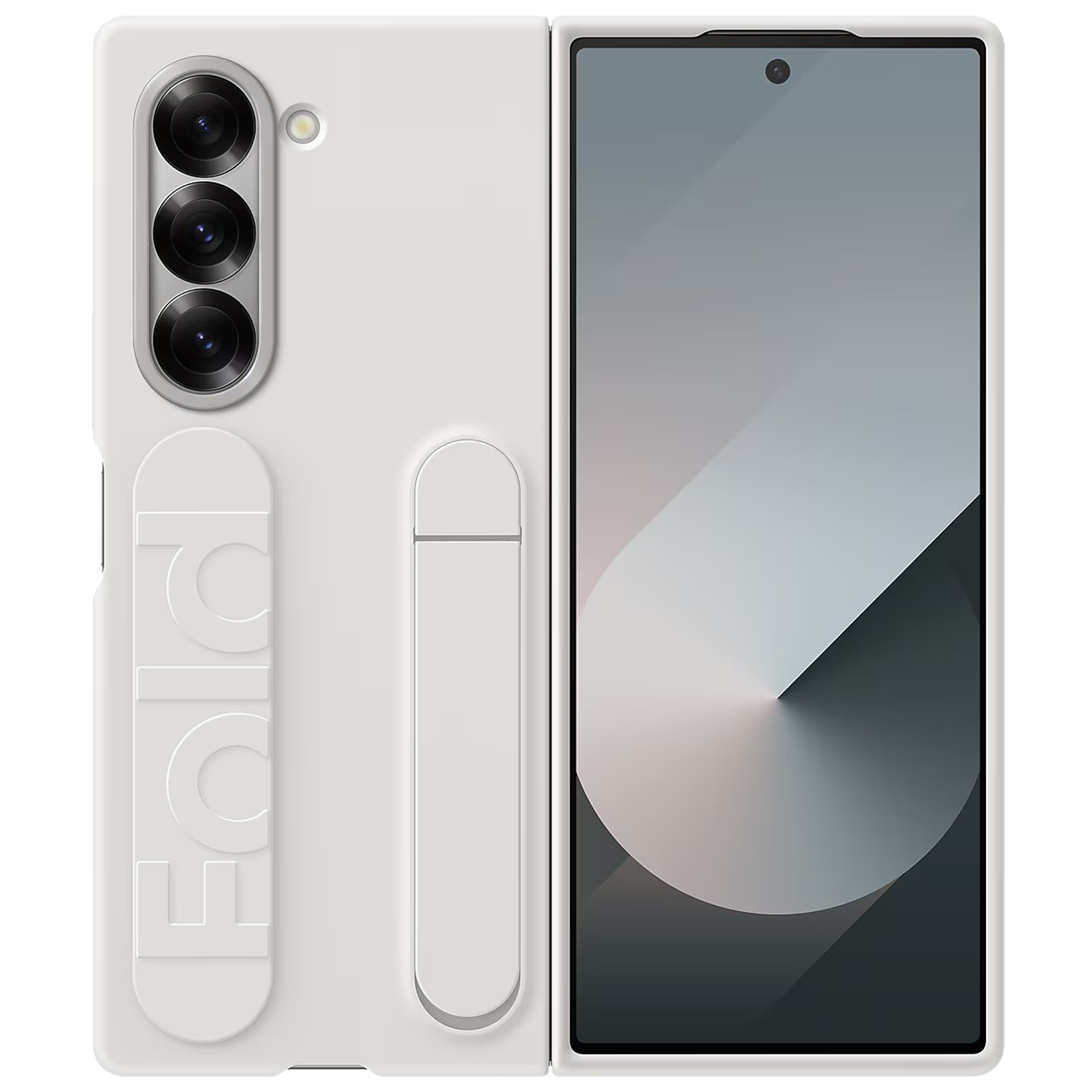 SAMSUNG Soft Silicon Back Cover for SAMSUNG Galaxy Z Fold 6 (2-in 1 Grip & Stand, White)_1