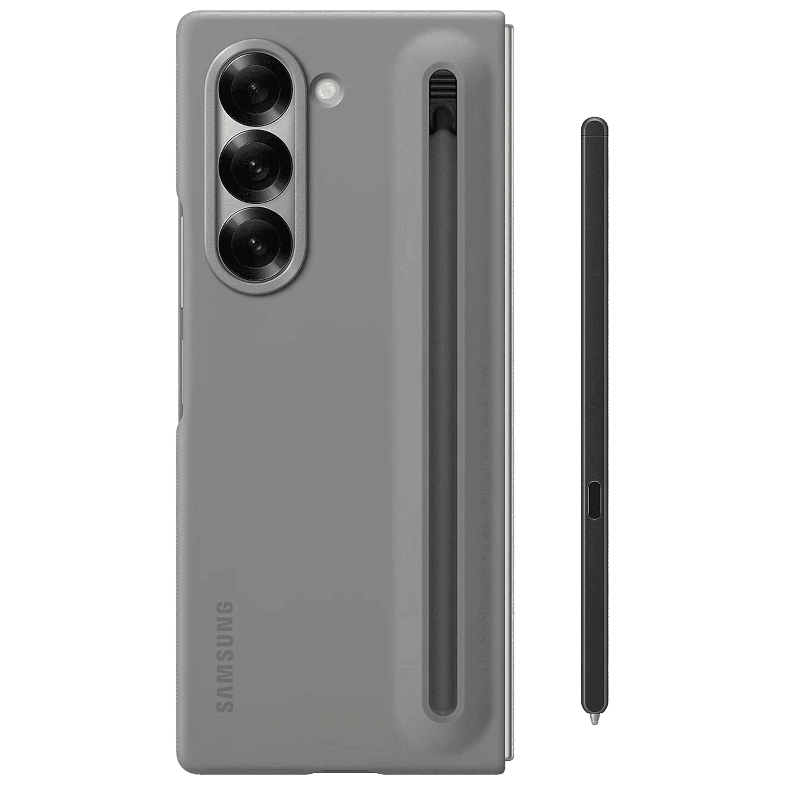 SAMSUNG Soft Back Cover for SAMSUNG Galaxy Z Fold 6 (Streamlined Design, Gray)_2