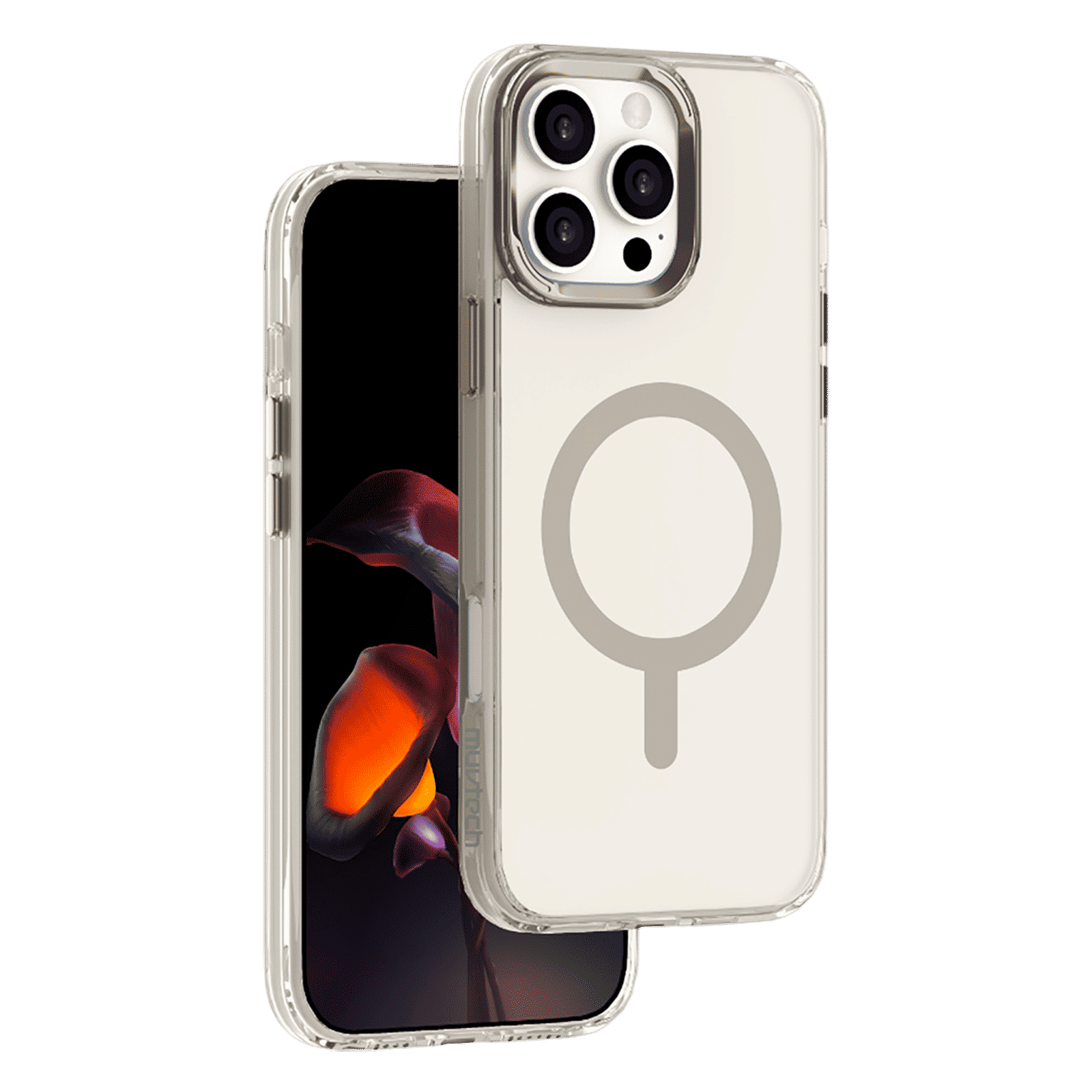 Muvtech Plyo SNAP Series TPU & Polycarbonate Back Cover for Apple iPhone 16 Pro (Wireless Charging Compatible, Titanium)_1