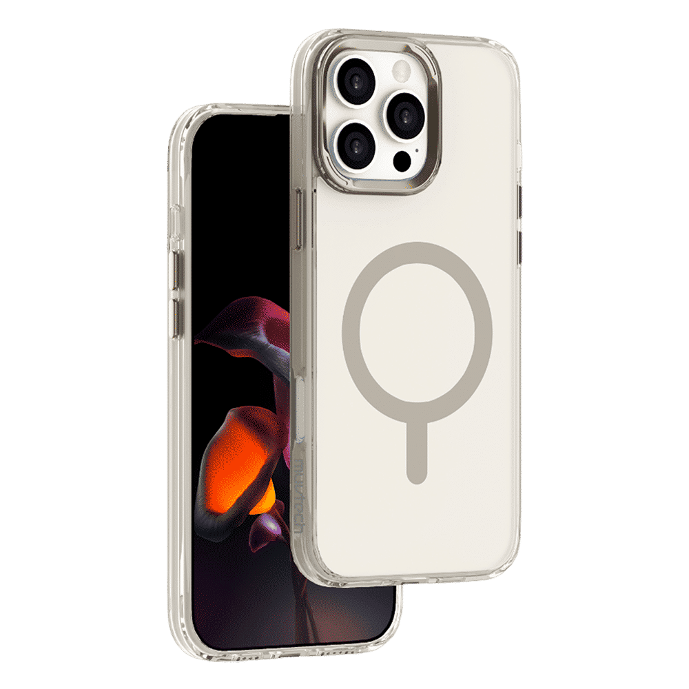 Muvtech Plyo SNAP Series TPU & Polycarbonate Back Cover for Apple iPhone 16 Pro Max (Wireless Charging Compatible, Titanium)_1