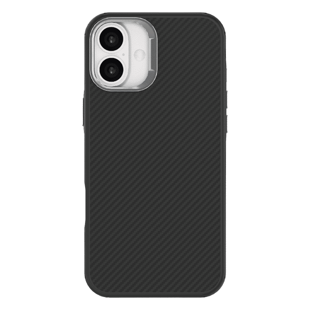 Muvtech CABO Snap Carbon Fiber Back Cover for Apple iPhone 16 Plus (Wireless Charging Compatible, Black)_4