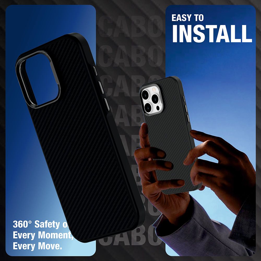 Muvtech CABO Snap Carbon Fiber Back Cover for Apple iPhone 16 Pro Max (Wireless Charging Compatible, Black) Muvtech CABO Snap Carbon Fiber Back Cover for Apple iPhone 16 Pro Max (Wireless Charging Compatible, Black)_5