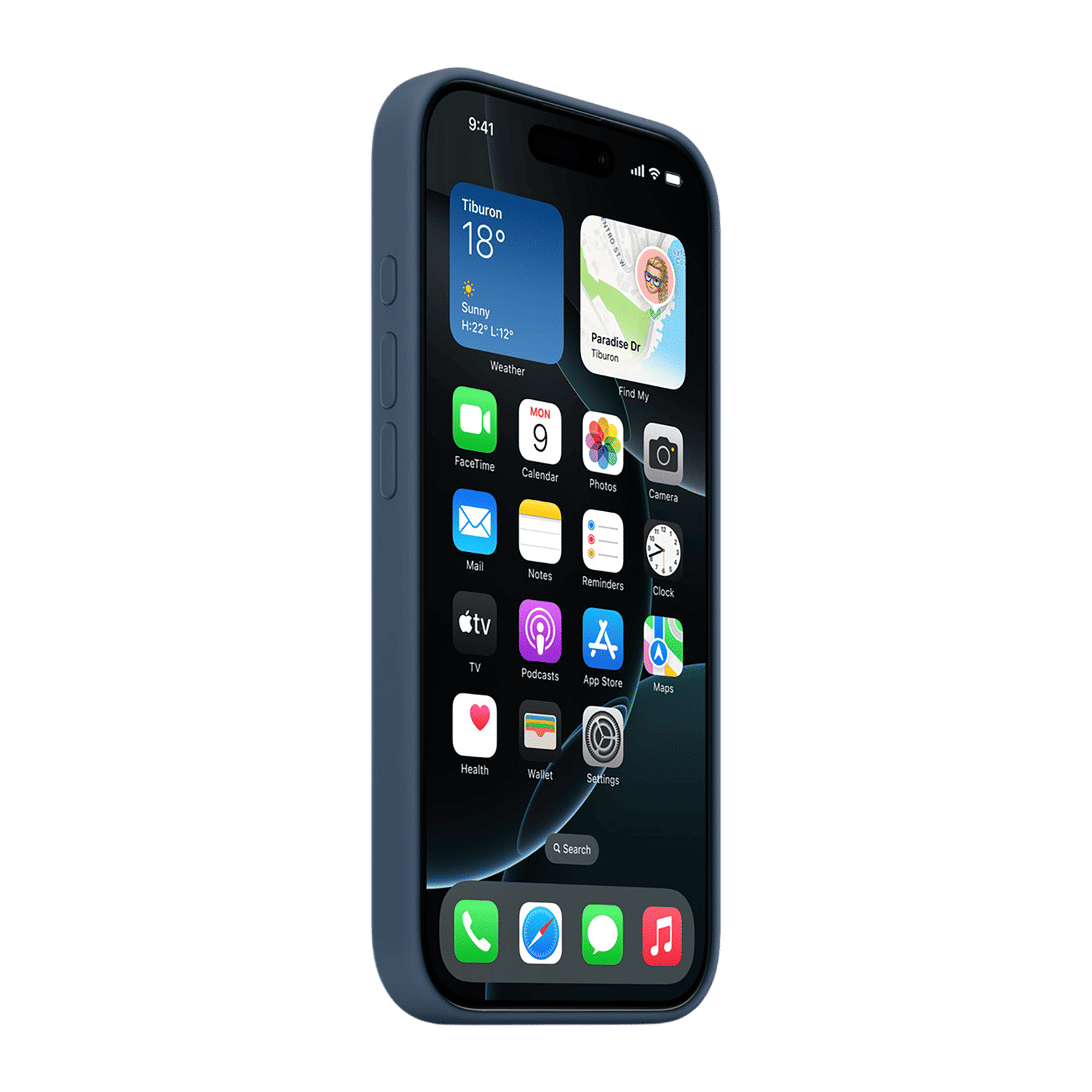 Apple Soft Silicone Back Cover for Apple iPhone 16 Pro (MagSafe Charging Support, Denim)_5