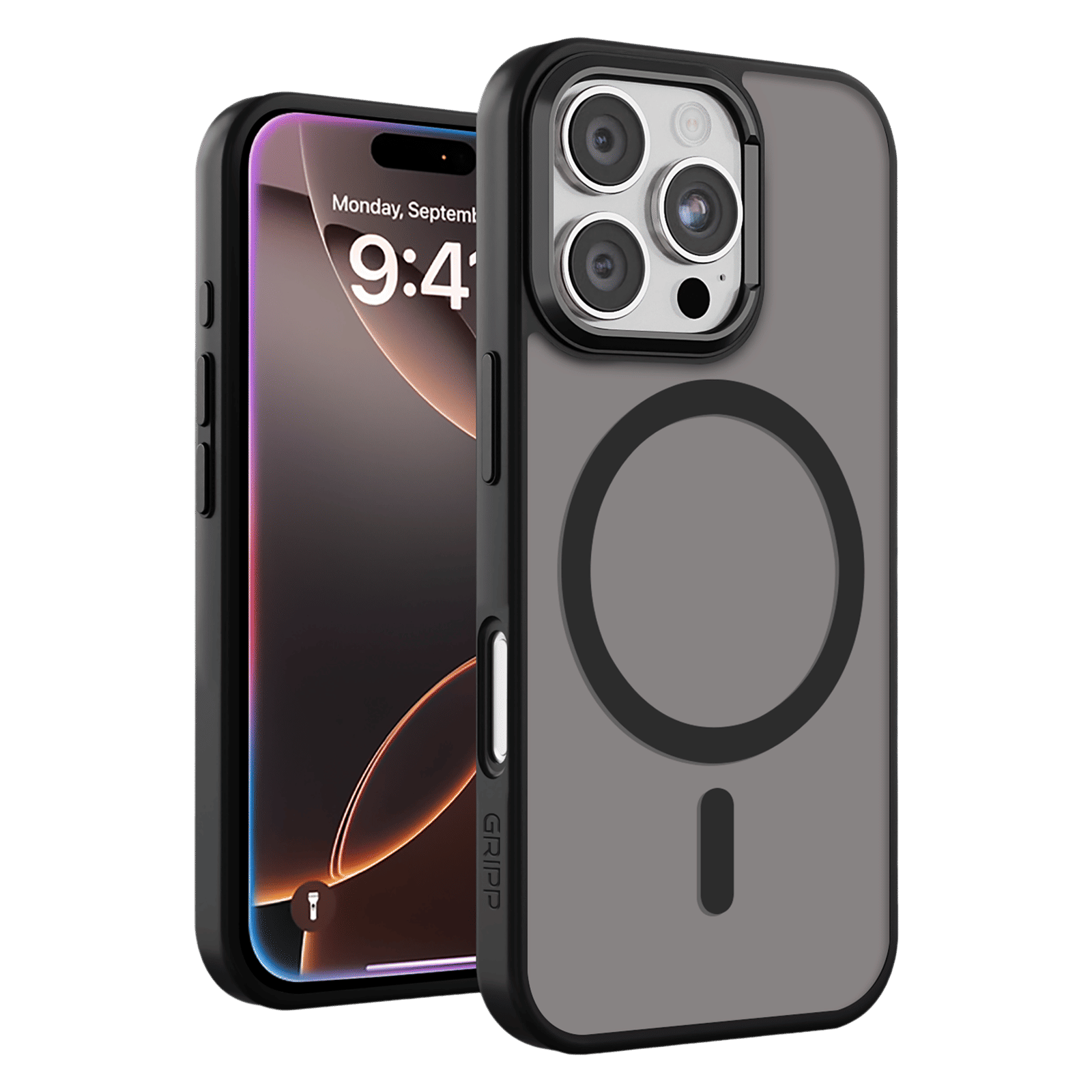 GRIPP Bolt Xtreme Hard & Soft TPU Back Cover for Apple iPhone 16 Pro (MagSafe Compatible, Black)_1