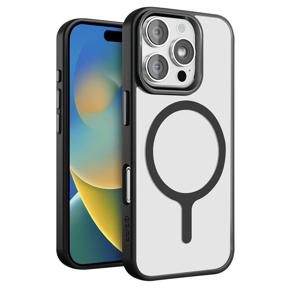 GRIPP Clarion Hard & Soft TPU & Polycarbonate Back Cover for Apple iPhone 16 Pro (MagSafe Compatible, Black)_1