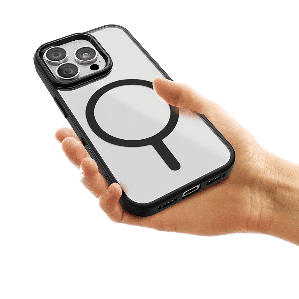 GRIPP Clarion Hard & Soft TPU & Polycarbonate Back Cover for Apple iPhone 16 Pro (MagSafe Compatible, Black)_6