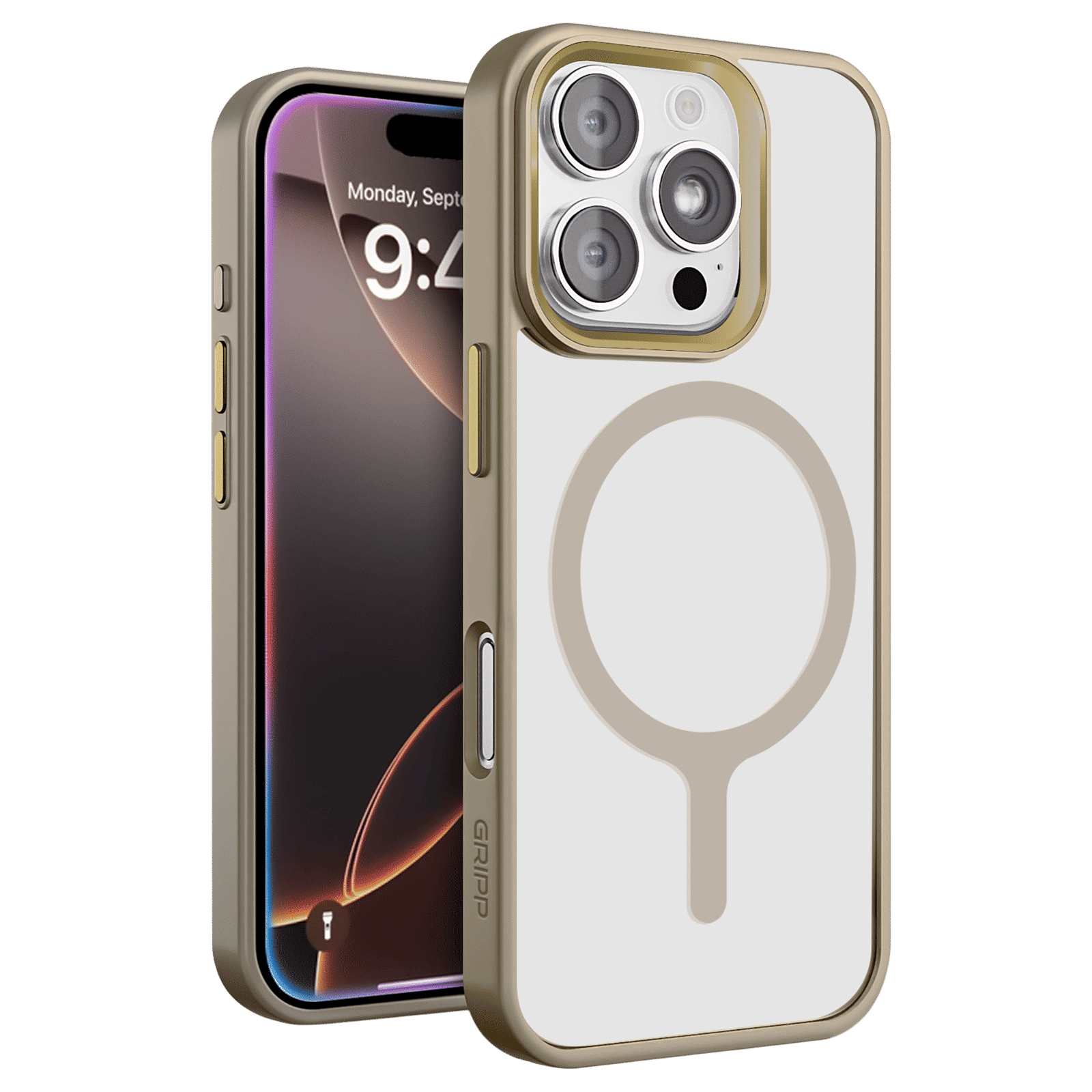 GRIPP Clarion Hard & Soft TPU & Polycarbonate Back Cover for Apple iPhone 16 Pro Max (MagSafe Compatible, Gold) GRIPP Clarion Hard & Soft TPU & Polycarbonate Back Cover for Apple iPhone 16 Pro Max (MagSafe Compatible, Gold)_8