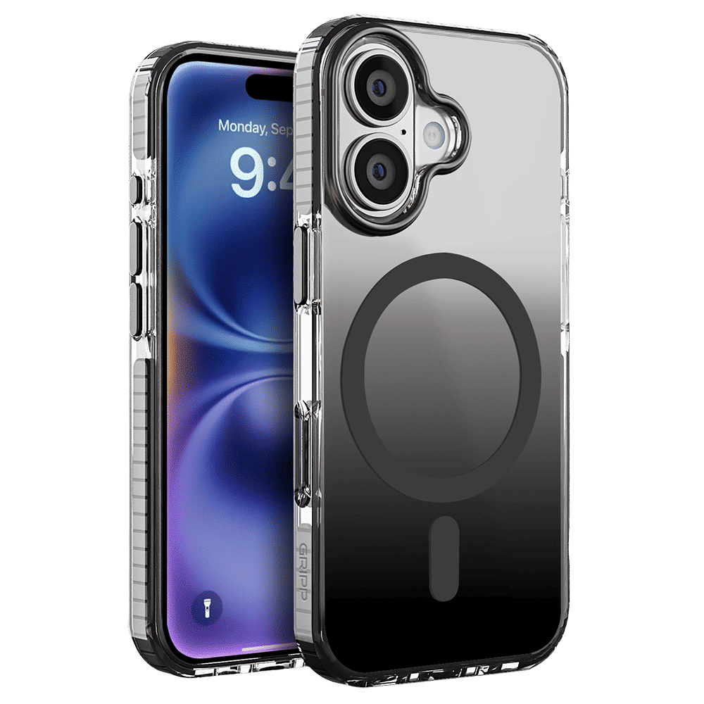 GRIPP Dusk TPU & Polycarbonate Back Cover for Apple iPhone 16 Plus (MagSafe Compatible, Black)_1