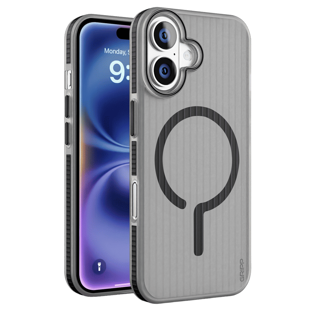 GRIPP Slimfit TPU Back Cover for Apple iPhone 16 (MagSafe Charging Support, Black)_1