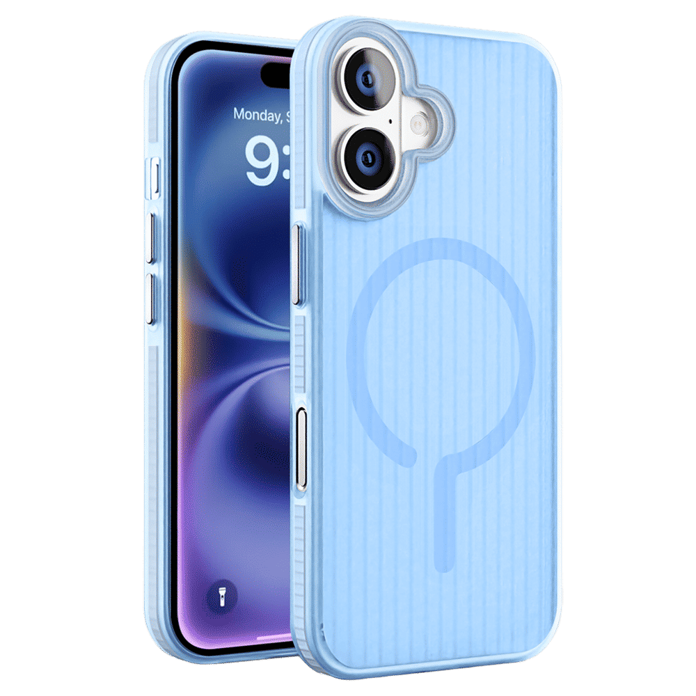 GRIPP Slimfit TPU Back Cover for Apple iPhone 16 (MagSafe Charging Support, Blue)_1