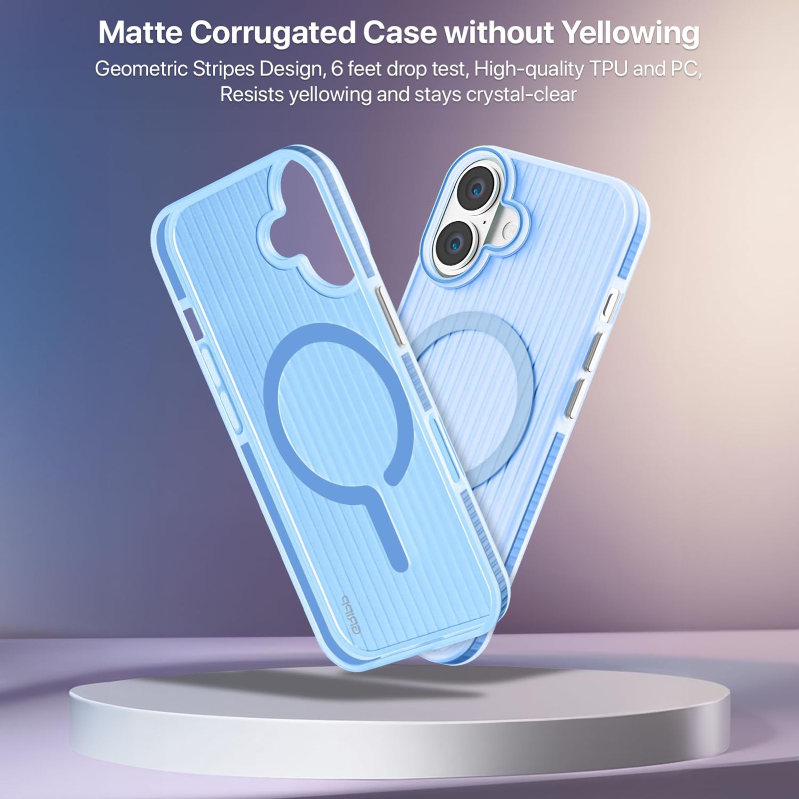 GRIPP Slimfit TPU Back Cover for Apple iPhone 16 (MagSafe Charging Support, Blue)_9