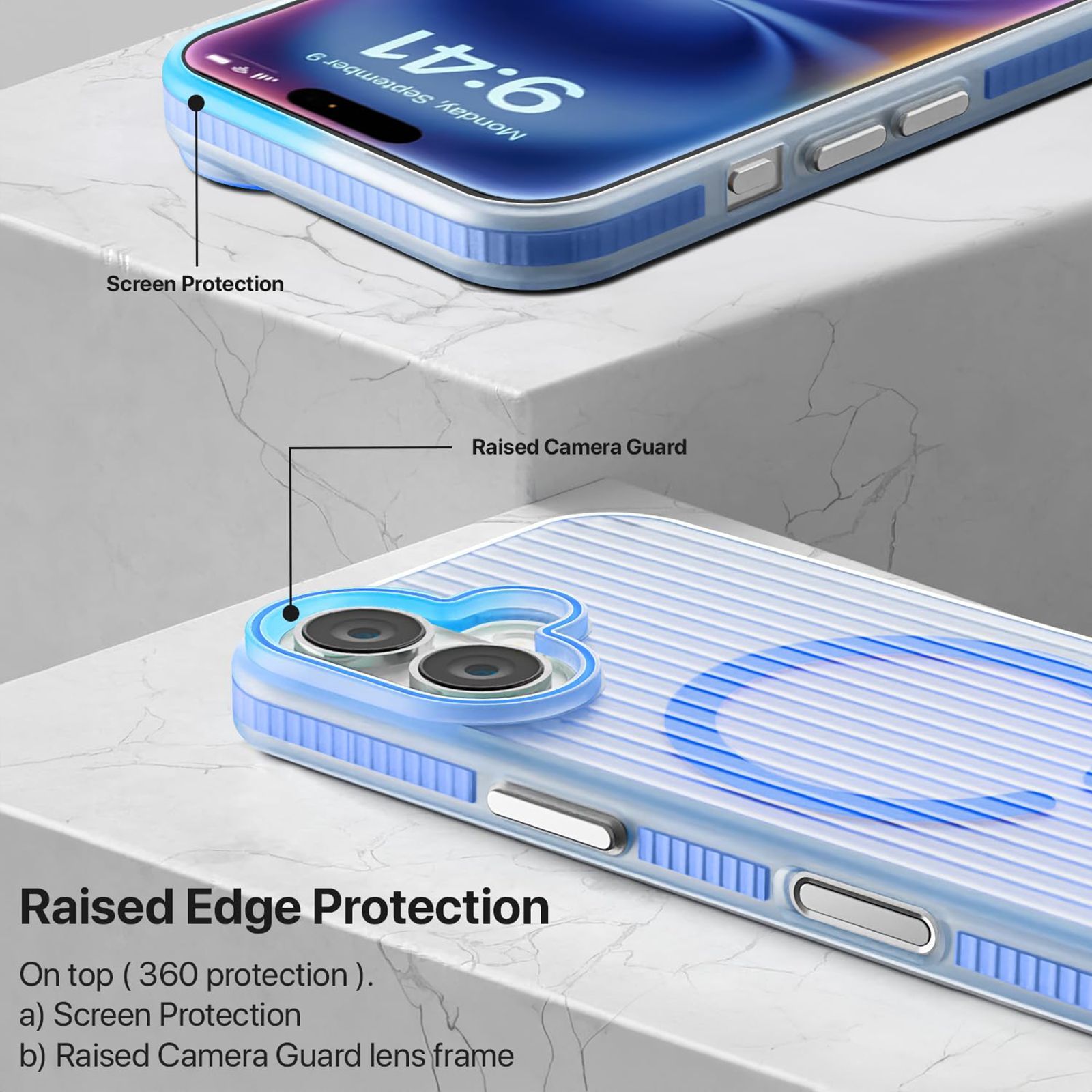 GRIPP Slimfit TPU Back Cover for Apple iPhone 16 (MagSafe Charging Support, Blue)_11