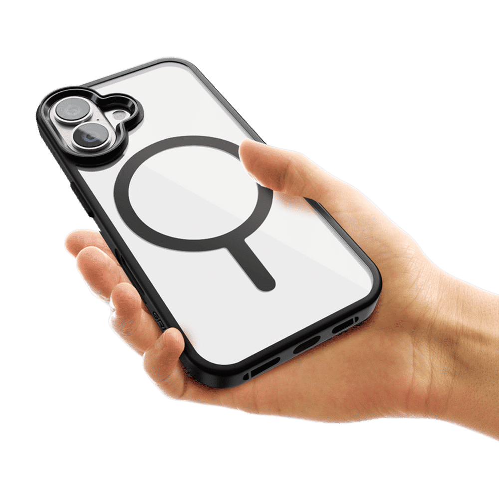 GRIPP Clarion Hard & Soft TPU & Polycarbonate Back Cover for Apple iPhone 16 Plus (MagSafe Compatible, Black)_6