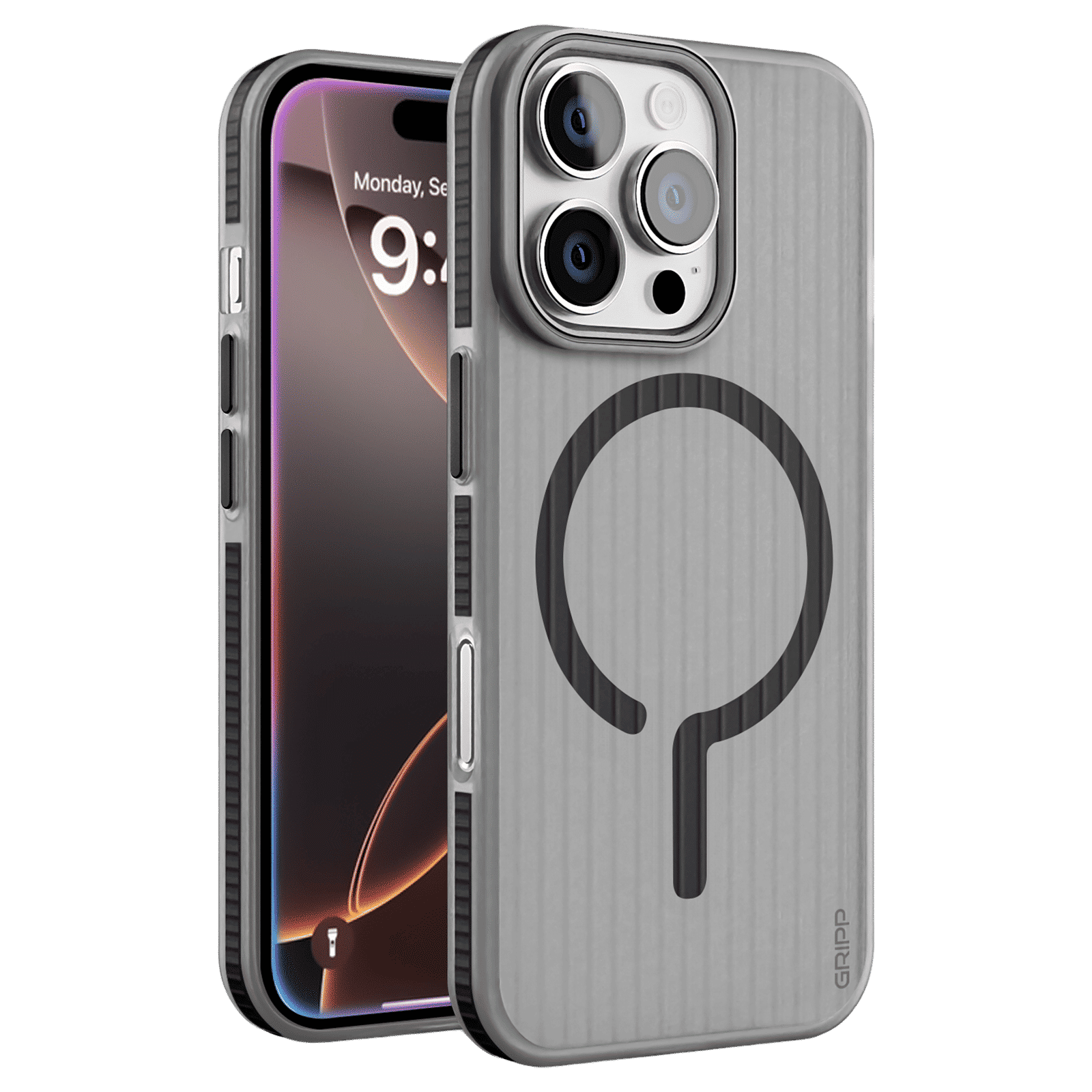 GRIPP Slimfit TPU Back Cover for Apple iPhone 16 Pro Max (MagSafe Compatible, Black)_1