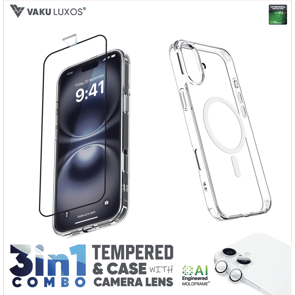 Dr. Vaku Tempered Glass, TPU Back Cover & Camera Lens Protector Combo for Apple iPhone 16 Plus (Supports Wireless Charging, Transparent) Dr. Vaku Tempered Glass, TPU Back Cover & Camera Lens Protector Combo for Apple iPhone 16 Plus (Supports Wireless Charging, Transparent)_5