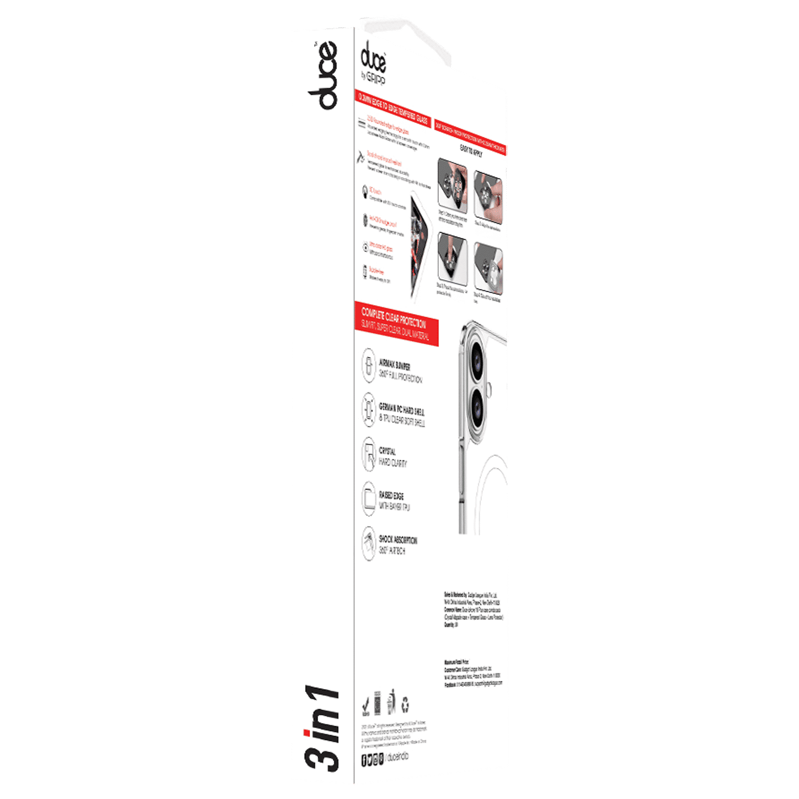 GRIPP Duce TPU Plus PC MagSafe Case, Tempered Glass and Camera Lens Protector Combo for Apple iPhone 16 (Supports Wireless Charging, Clear) GRIPP Duce TPU Plus PC MagSafe Case, Tempered Glass and Camera Lens Protector Combo for Apple iPhone 16 (Supports Wireless Charging, Clear)_4