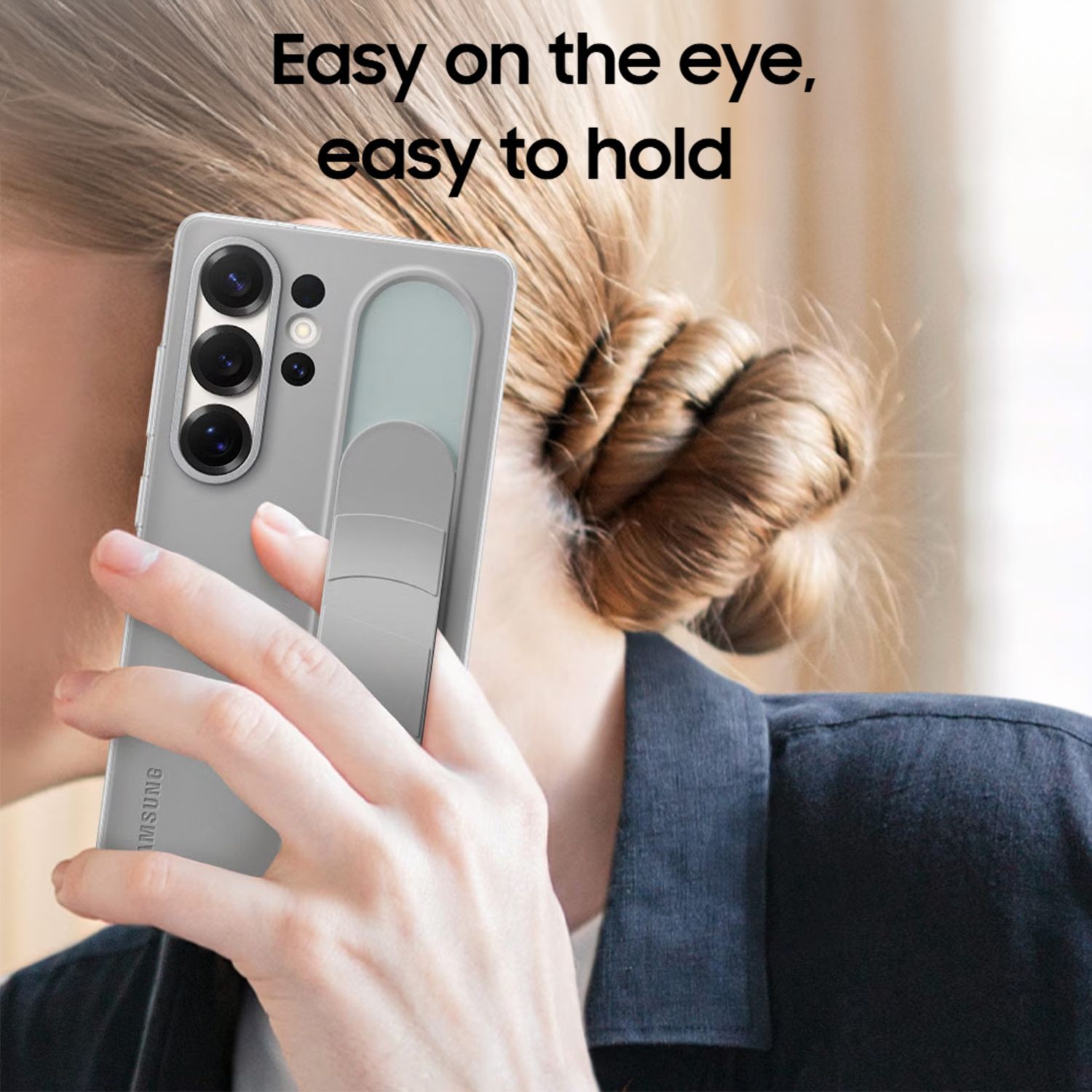 SAMSUNG Polycarbonate Standing Grip Case for SAMSUNG Galaxy S25 Ultra (Ul Certified, Black)_10