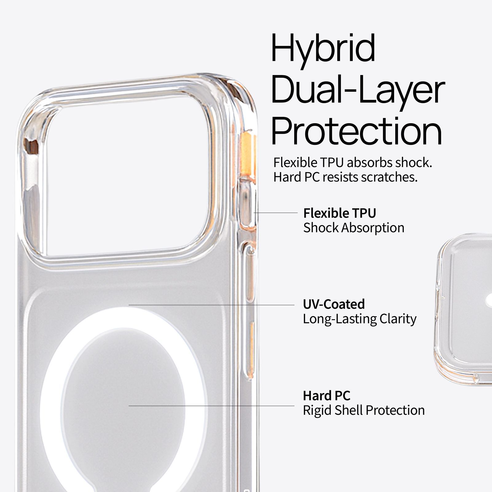CYTRON AURA-X Back Cover for Apple iPhone 17 Pro Max (MagSafe Compatible, Clear)_8