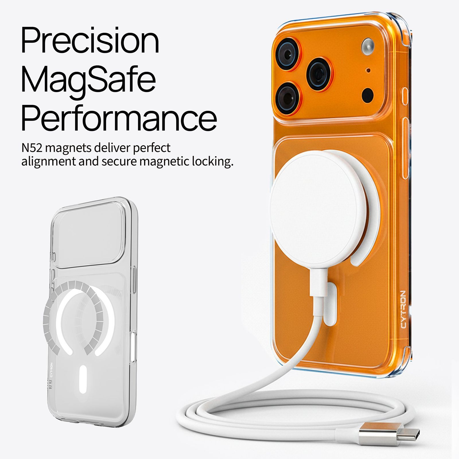 CYTRON AURA-X Back Cover for Apple iPhone 17 Pro Max (MagSafe Compatible, Clear)_12