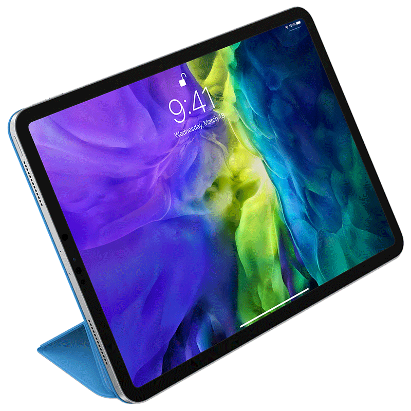 Apple Smart Polyurethane Folio Case for Apple iPad Pro 11 (2nd Gen) 11 Inch (Automatically Wakes, Surf Blue)_4
