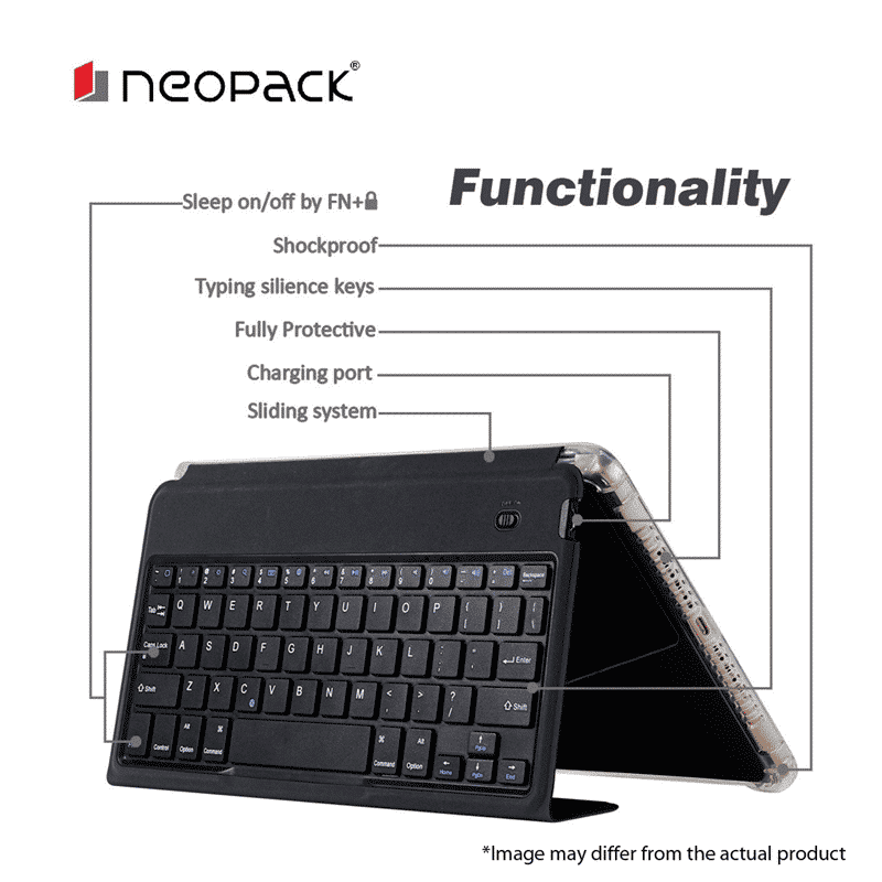 neopack Artificial Leather Folio Case For Apple iPad 10.2 Inch (Shockproof, Black)_6