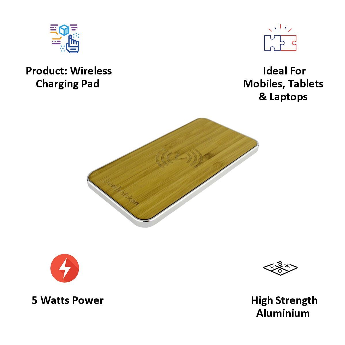 FUSE chicken Gravity Lift 5W Wireless Charger for Mobiles, Tablets and Laptops (High Strength Aluminium Body, Wood)_4