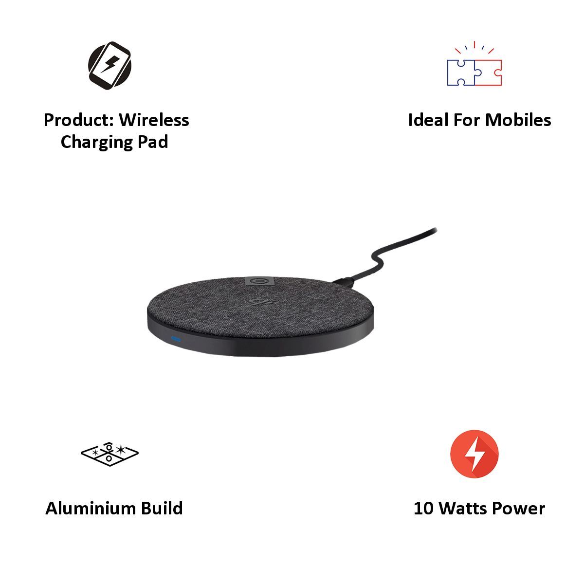 ALOGIC QC10MSLV 10 Watt Wireless Charging Pad (Aluminium Build, Space Grey) ALOGIC QC10MSLV 10 Watt Wireless Charging Pad (Aluminium Build, Space Grey)_4