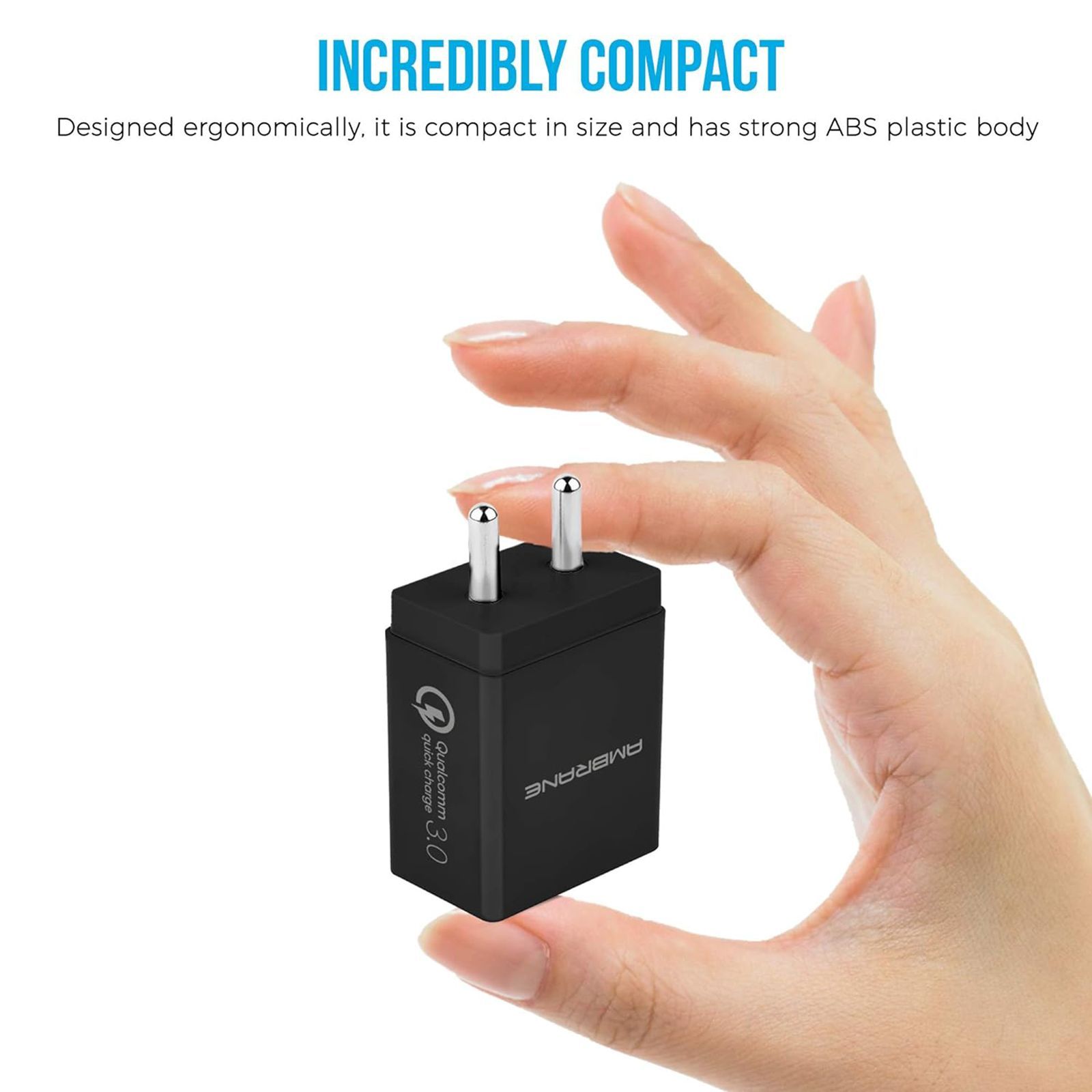 ambrane 18W Type A Quick Charger (Adapter Only, Quick Charge 3.0, Black) ambrane 18W Type A Quick Charger (Adapter Only, Quick Charge 3.0, Black)_6