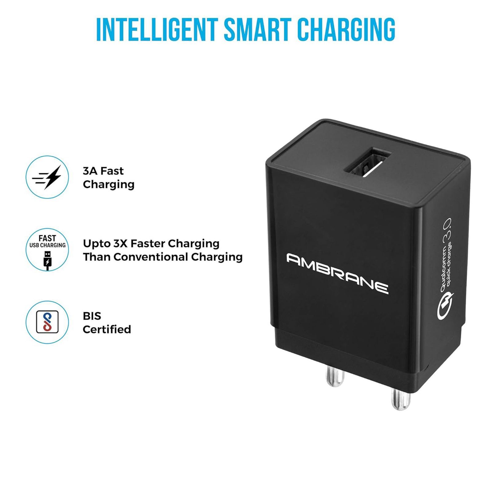 ambrane 18W Type A Quick Charger (Adapter Only, Quick Charge 3.0, Black) ambrane 18W Type A Quick Charger (Adapter Only, Quick Charge 3.0, Black)_4