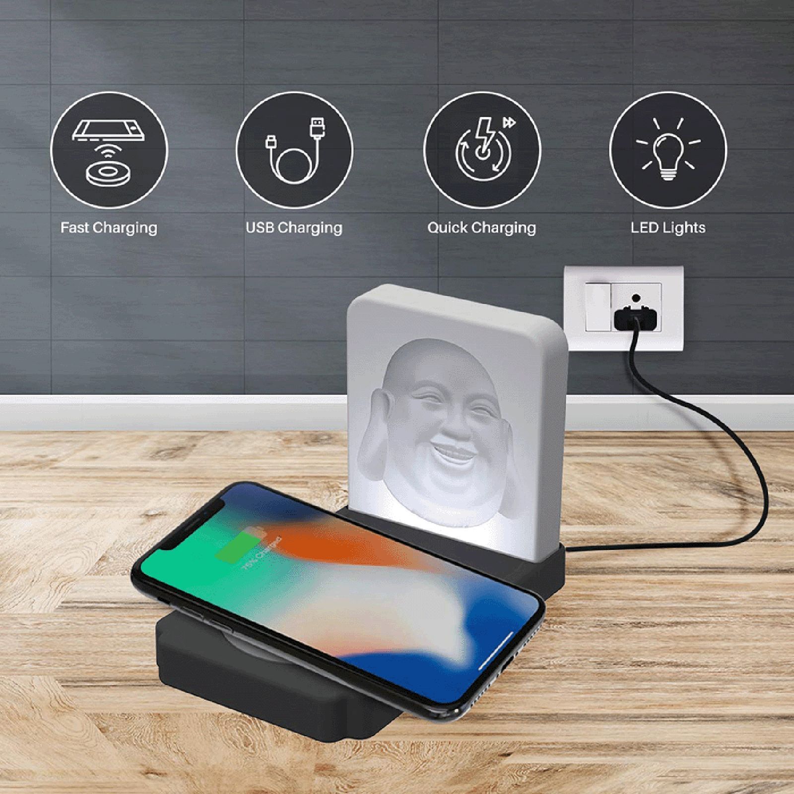 PORTRONICS POR 1060 10W Wireless Charger for iOS and Android (Qi Certified, Over Voltage Protection, Black)_6