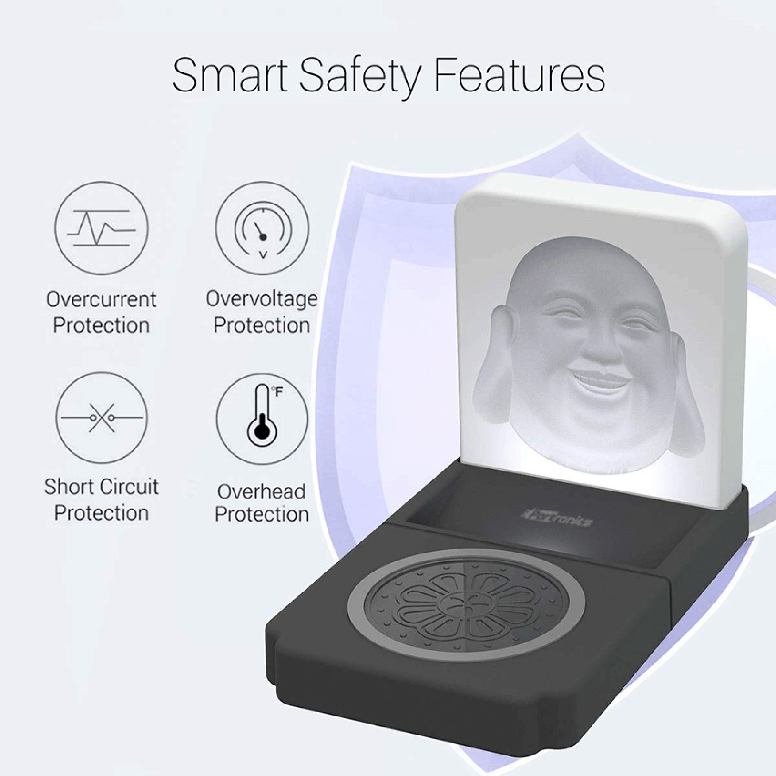 PORTRONICS POR 1060 10W Wireless Charger for iOS and Android (Qi Certified, Over Voltage Protection, Black)_7