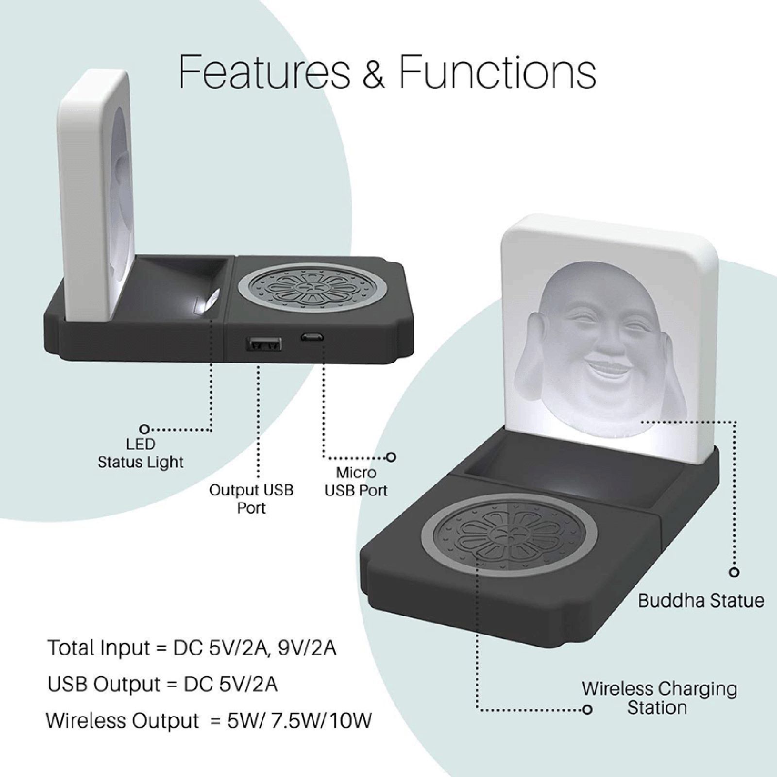 PORTRONICS POR 1060 10W Wireless Charger for iOS and Android (Qi Certified, Over Voltage Protection, Black)_4