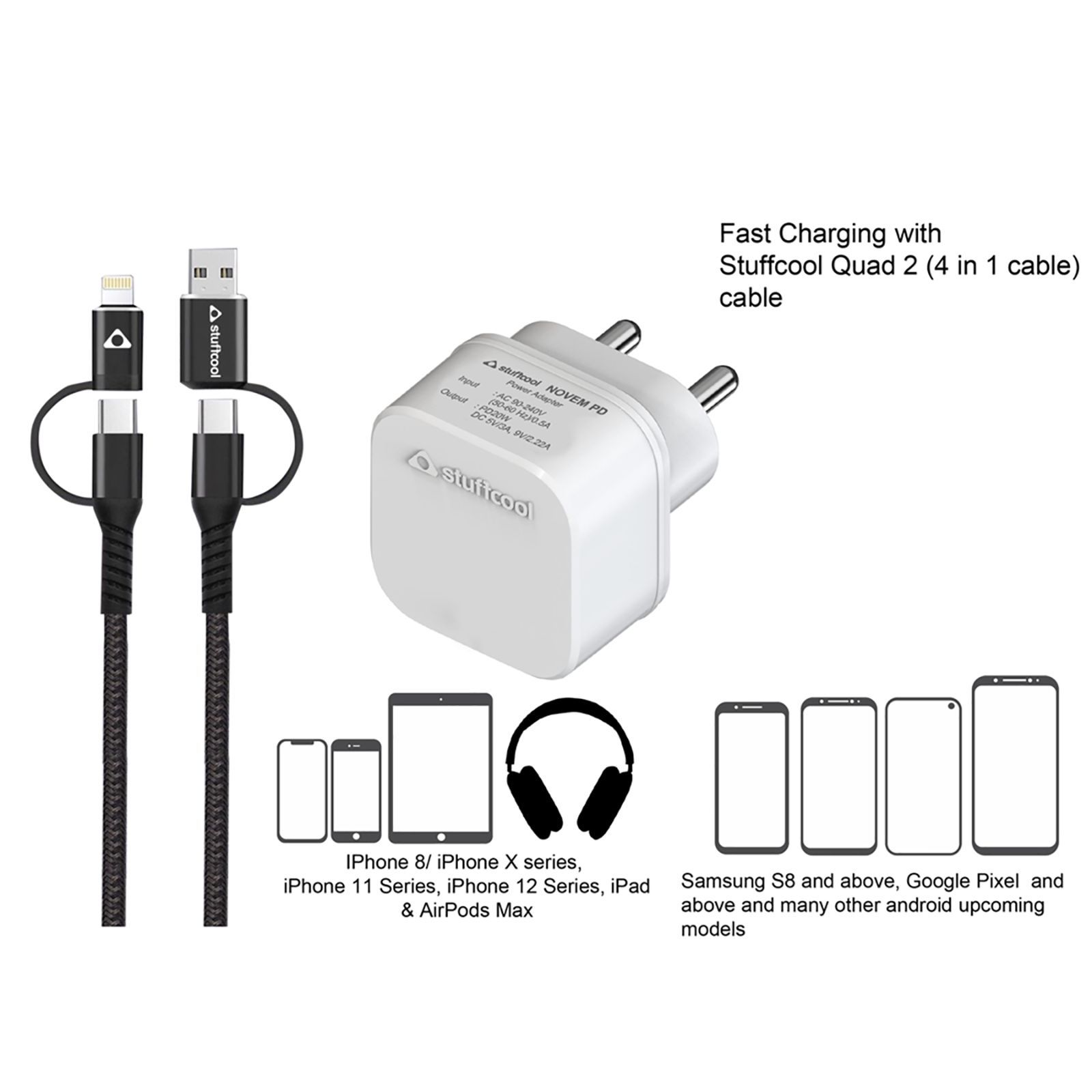 Stuffcool Novem 20W Type C Fast Charger (Adapter Only, BIS Approved, White)_7