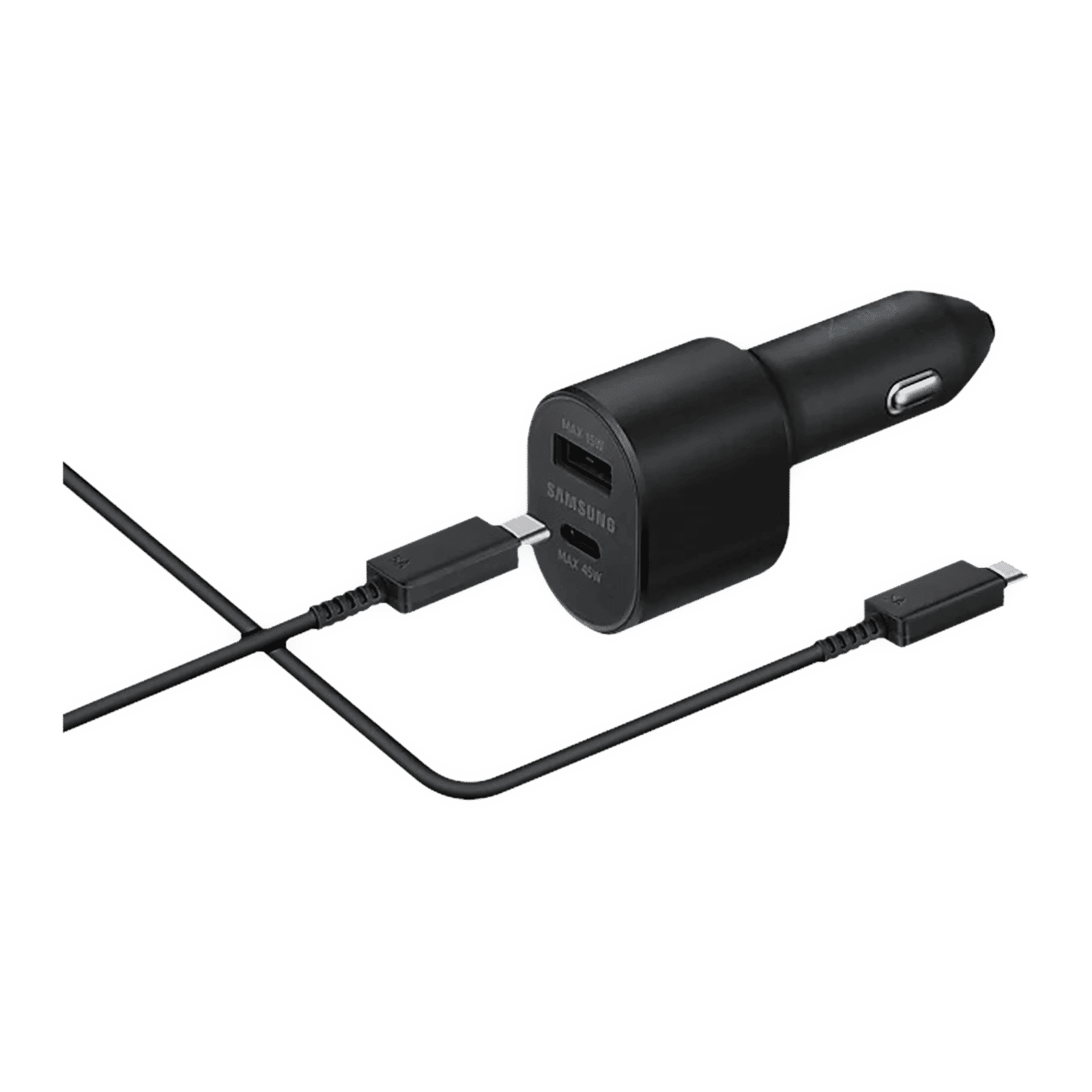 SAMSUNG 60W Type A & Type C 2-Port Fast Car Charger (Type C to Type C Cable, Supports PD, QC and AFC Protocols, Black) SAMSUNG 60W Type A & Type C 2-Port Fast Car Charger (Type C to Type C Cable, Supports PD, QC and AFC Protocols, Black)_1