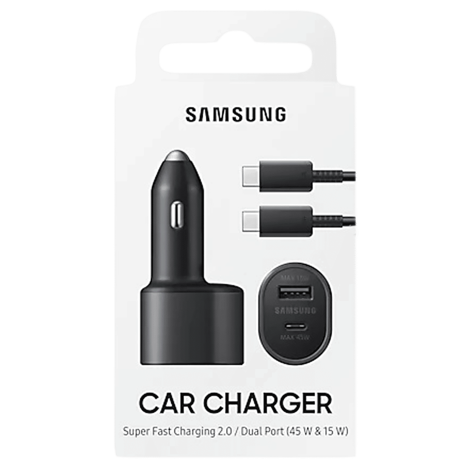 SAMSUNG 60W Type A & Type C 2-Port Fast Car Charger (Type C to Type C Cable, Supports PD, QC and AFC Protocols, Black) SAMSUNG 60W Type A & Type C 2-Port Fast Car Charger (Type C to Type C Cable, Supports PD, QC and AFC Protocols, Black)_6
