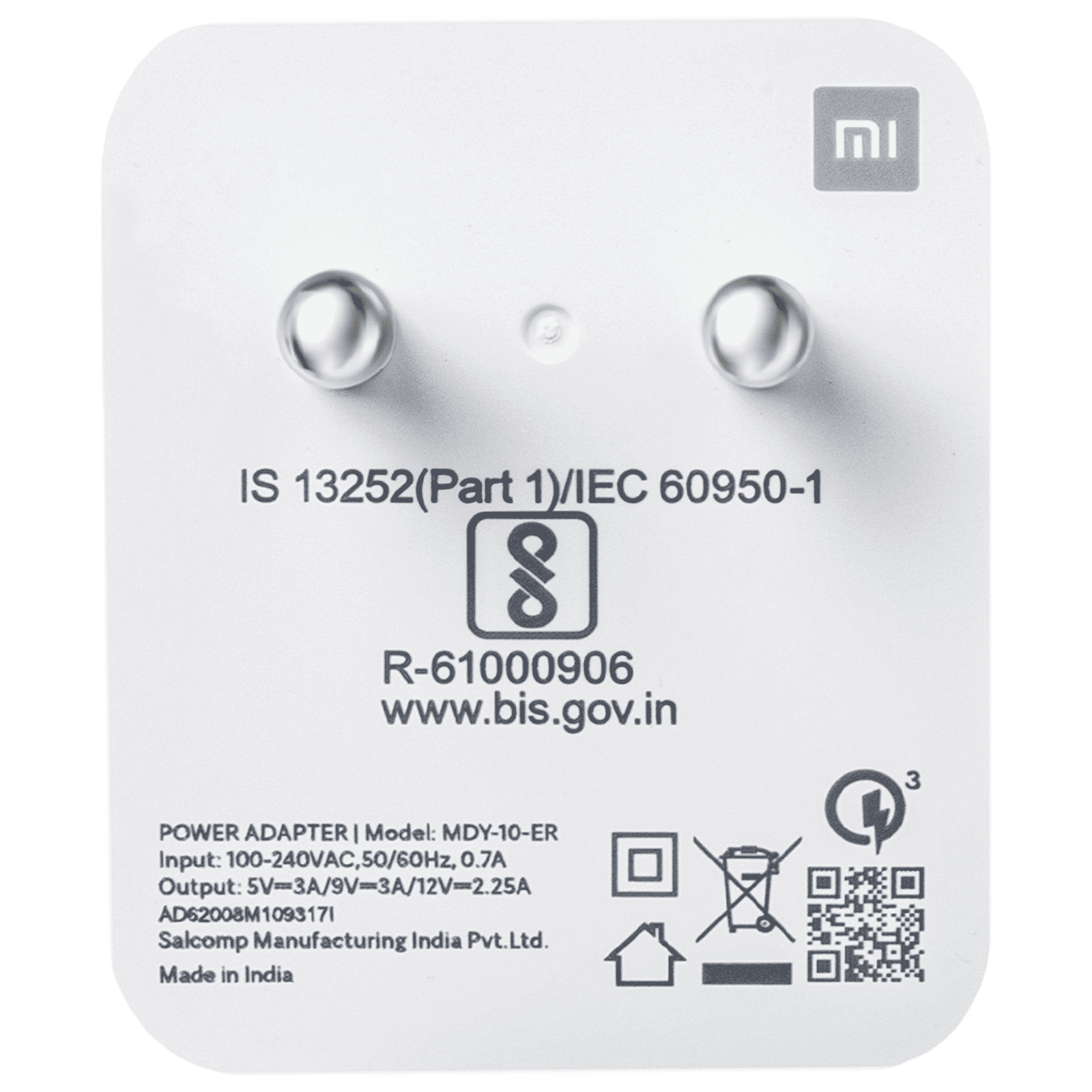 Mi SonicCharge 27W Type A Fast Charger (Adapter Only, Qualcomm Quick Charge 3.0, White) Mi SonicCharge 27W Type A Fast Charger (Adapter Only, Qualcomm Quick Charge 3.0, White)_5