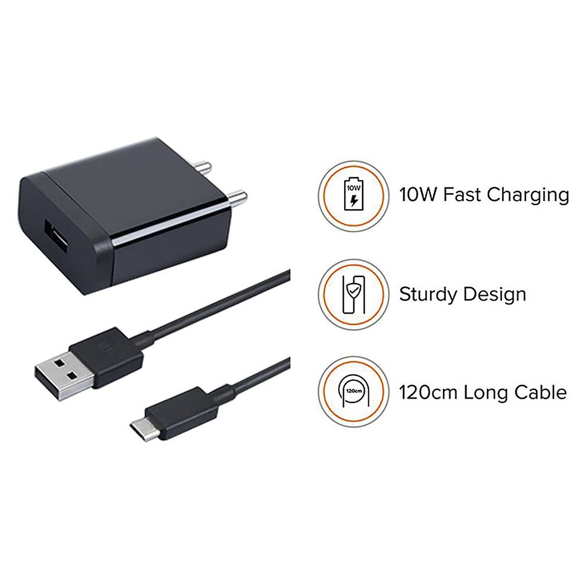 Mi 10W Type A Fast Charger (Type A to Micro USB Cable, 36 Degree Protection, Black)_11