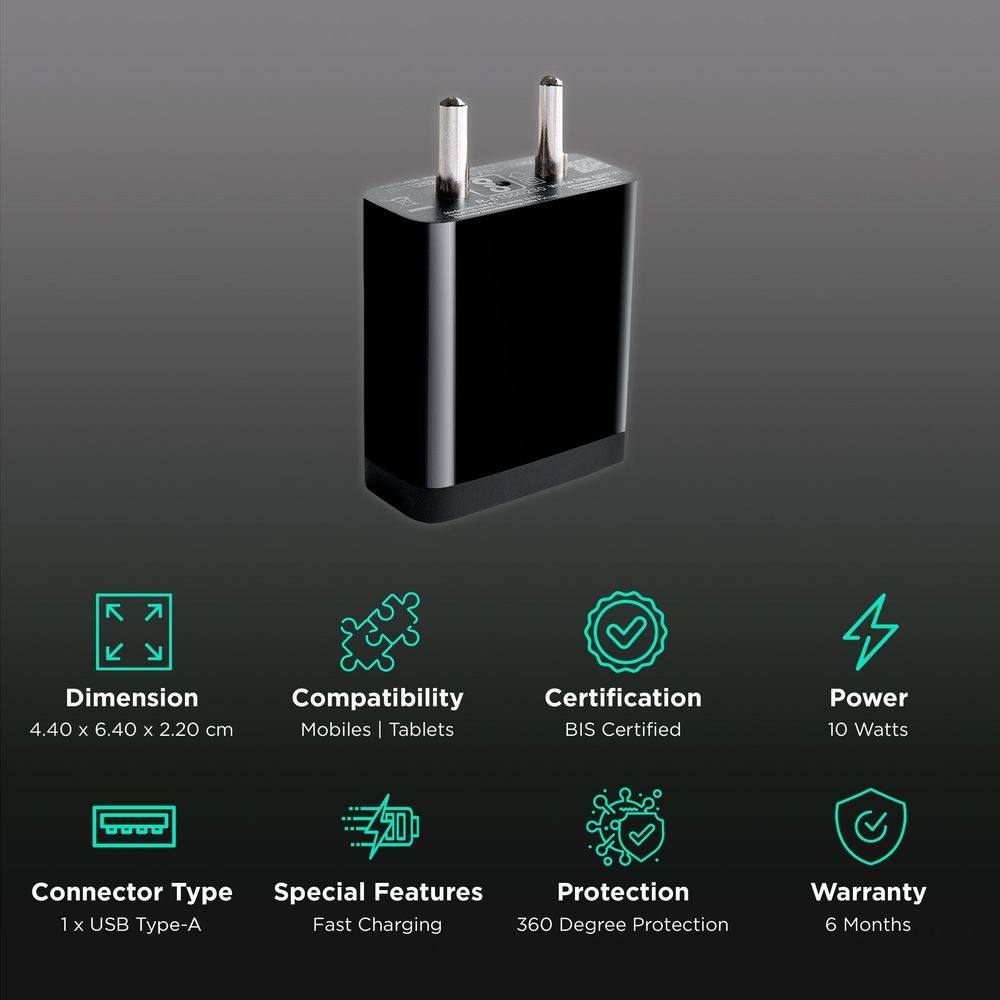 Buy Mi 1W Type A Fast Charger (Type A to Micro USB Cable, 36 Degree ...