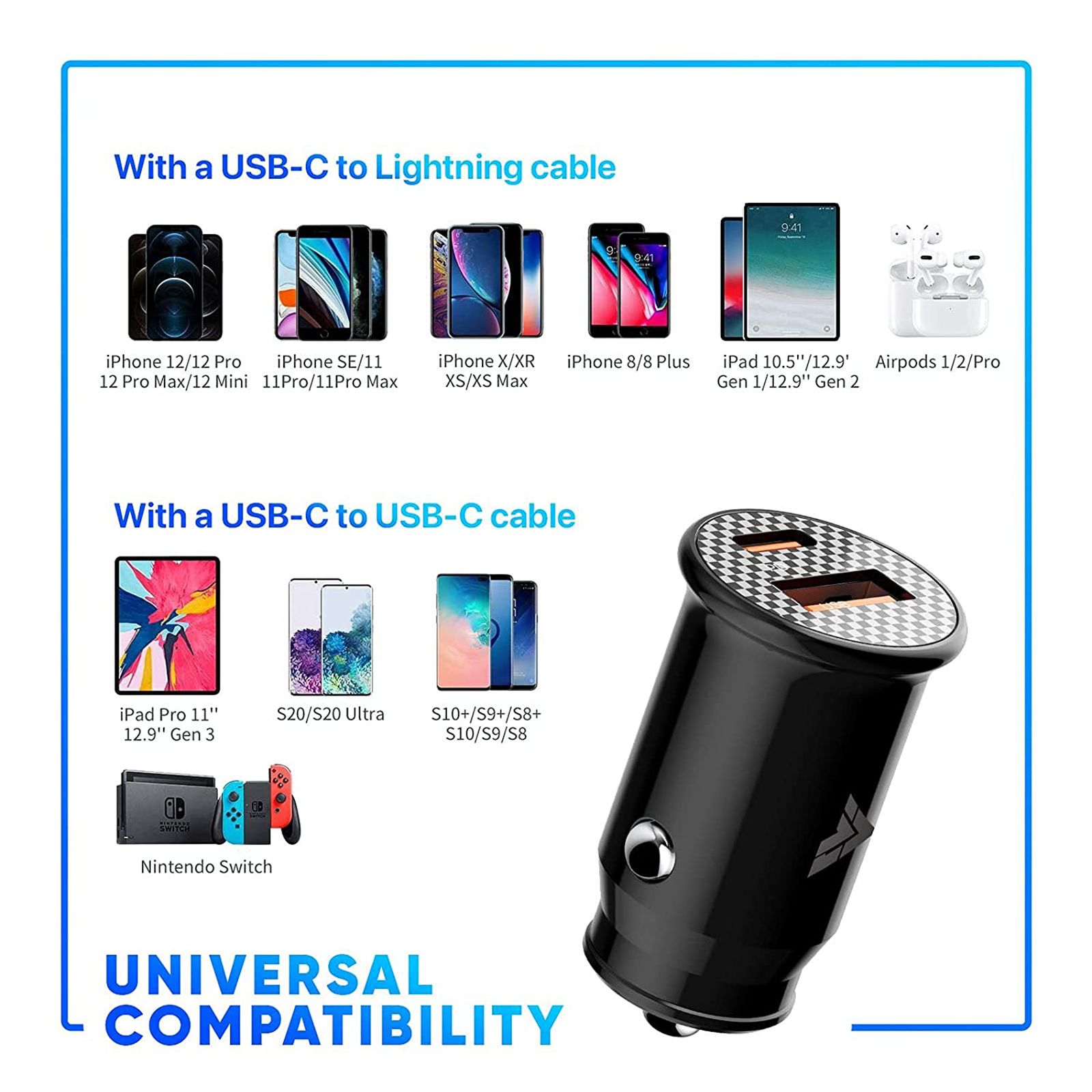 Vaku 38W Type A & Type C 2-Port Fast Car Charger (Adapter Only, Superior Gold-Plated Circuit, Black)_3