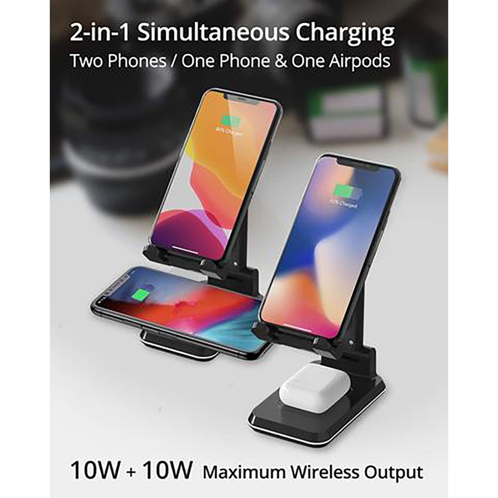 RAEGR Arc 1200 10W 2-in-1 Wireless Charger for iPhone, Android and Air pods (Dual Coils, Black)_9