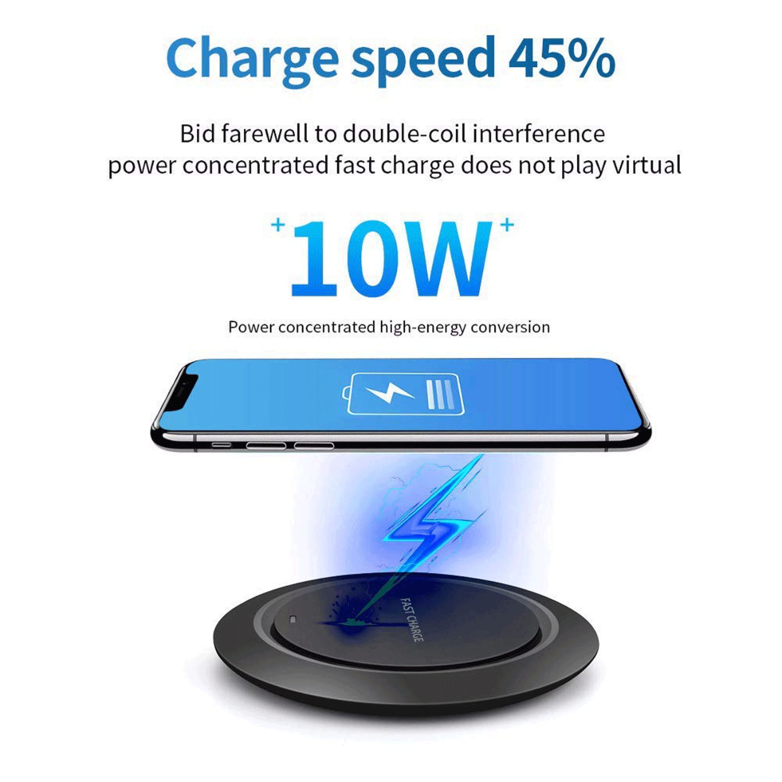 Soopii 10W Wireless Charger for iOS, Android (Qi Certified, Intelligent Protection Technology, Black)_7