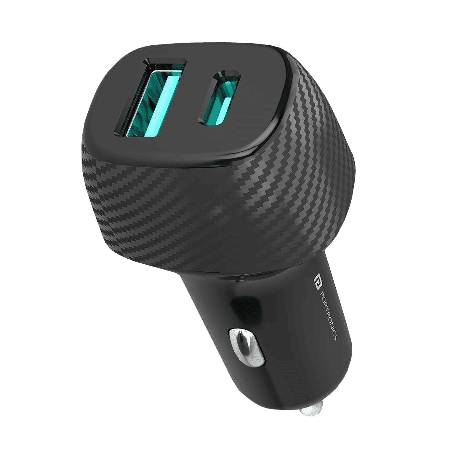 Portronics Power 6 36W Type A & Type C 2-Port Fast Car Charger (Adapter Only, In-Built Smart Protection, Black)_1