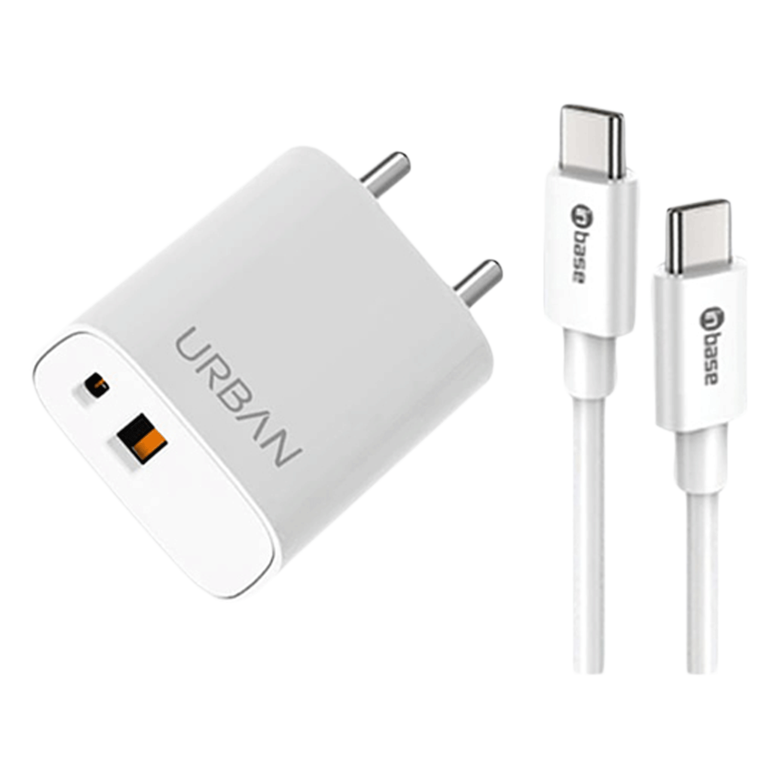in base Urban Sprint 20W 2-Port Fast Charger (Type C Cable, Quick Charge, White)_2