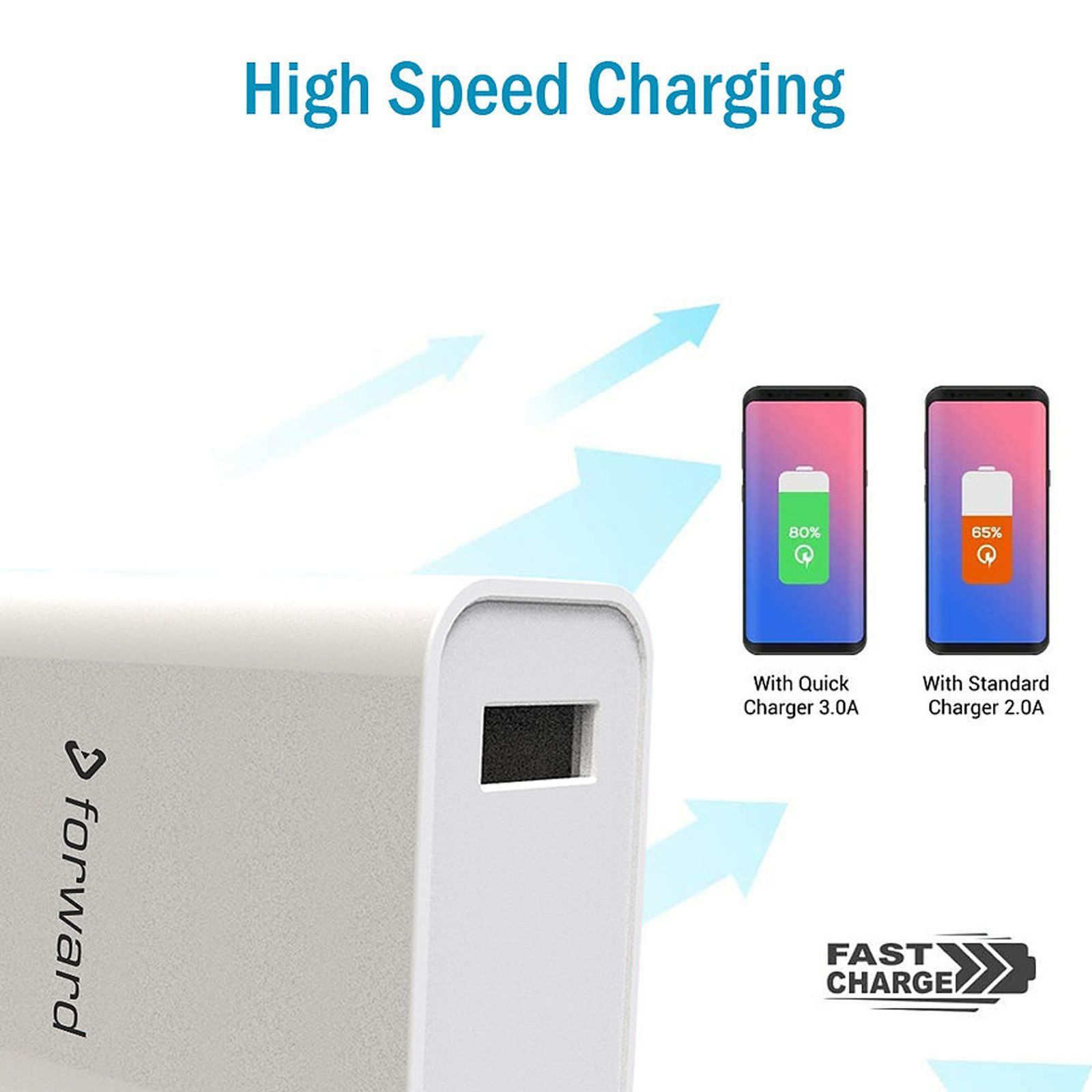 Forward CE-QC 301 18W USB 3.0 Fast Charger (USB Cable, Over Voltage Protection, White) Forward CE-QC 301 18W USB 3.0 Fast Charger (USB Cable, Over Voltage Protection, White)_4