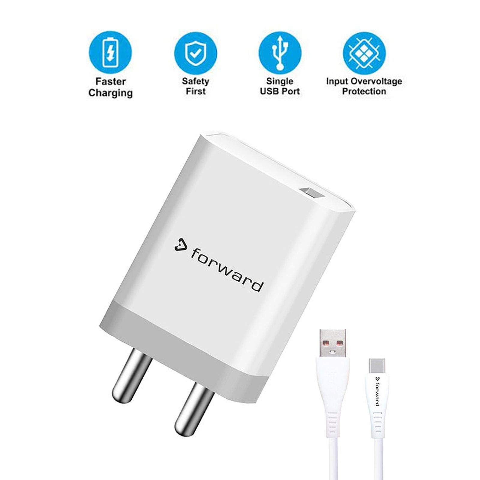 Forward CE-QC 301 18W USB 3.0 Fast Charger (USB Cable, Over Voltage Protection, White) Forward CE-QC 301 18W USB 3.0 Fast Charger (USB Cable, Over Voltage Protection, White)_5