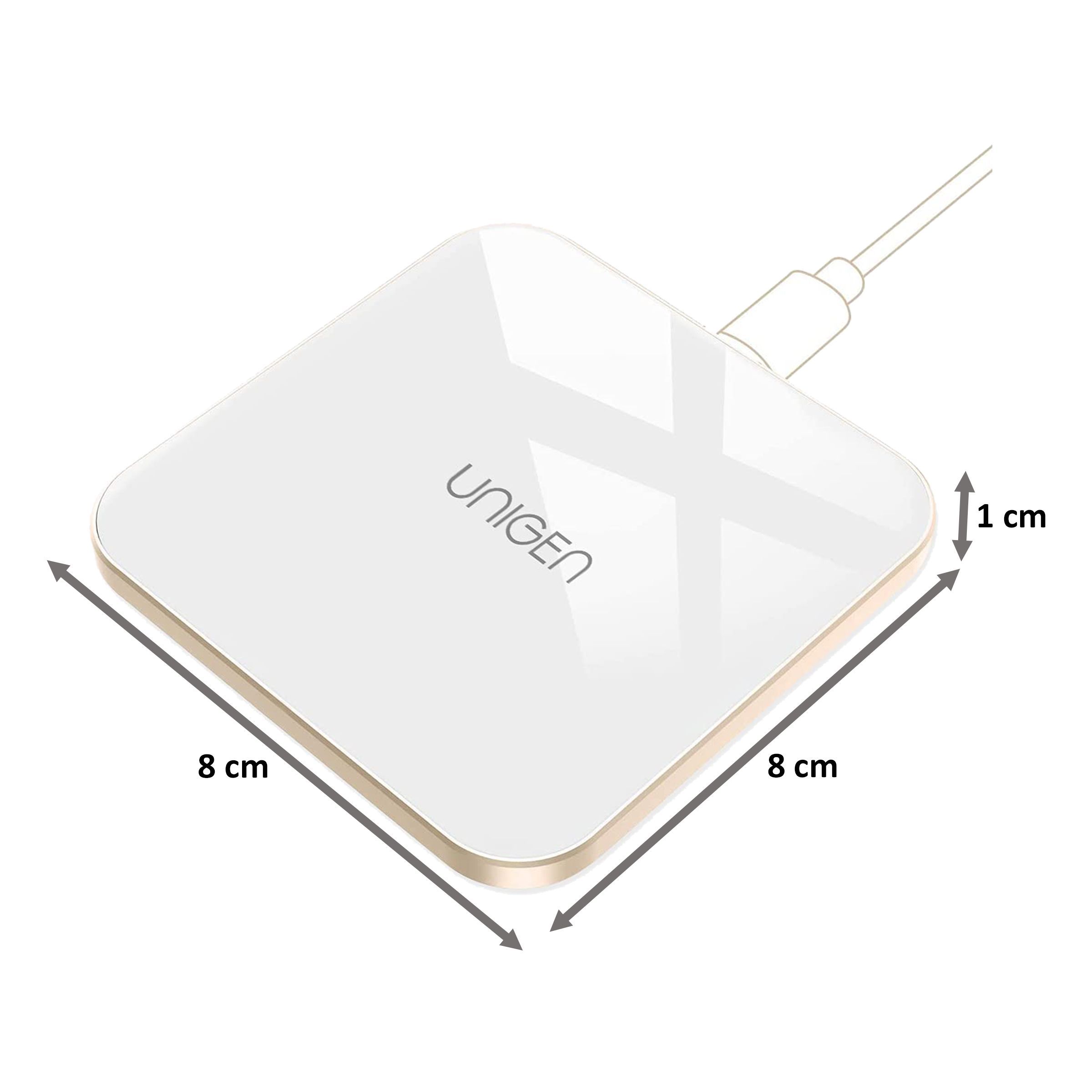 UNIGEN Unipad 150 15W Wireless Charging Pad for iPhone and Android (Explosion Proof Glass Shell, White)_2