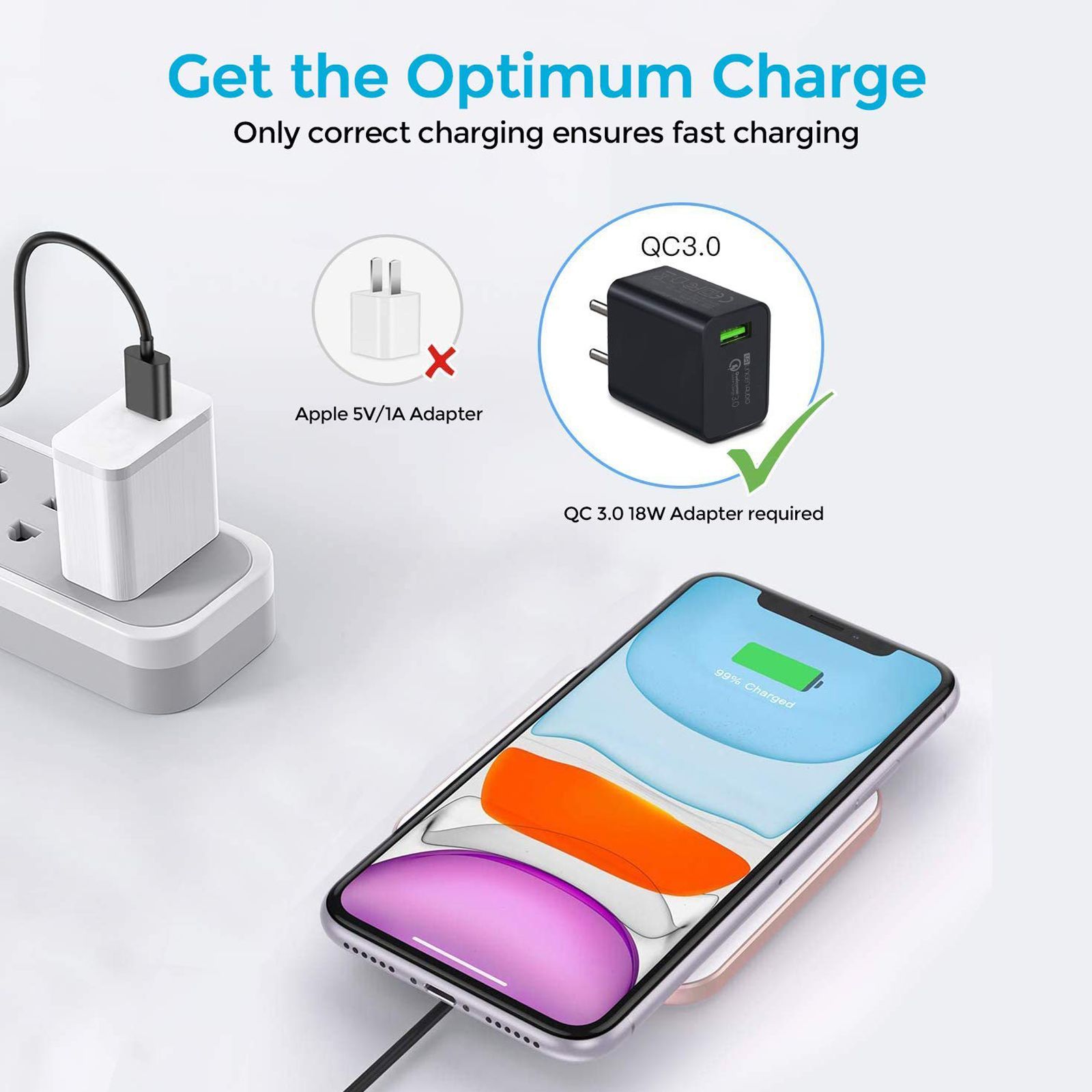 UNIGEN Unipad 150 15W Wireless Charging Pad for iPhone and Android (Explosion Proof Glass Shell, White)_4