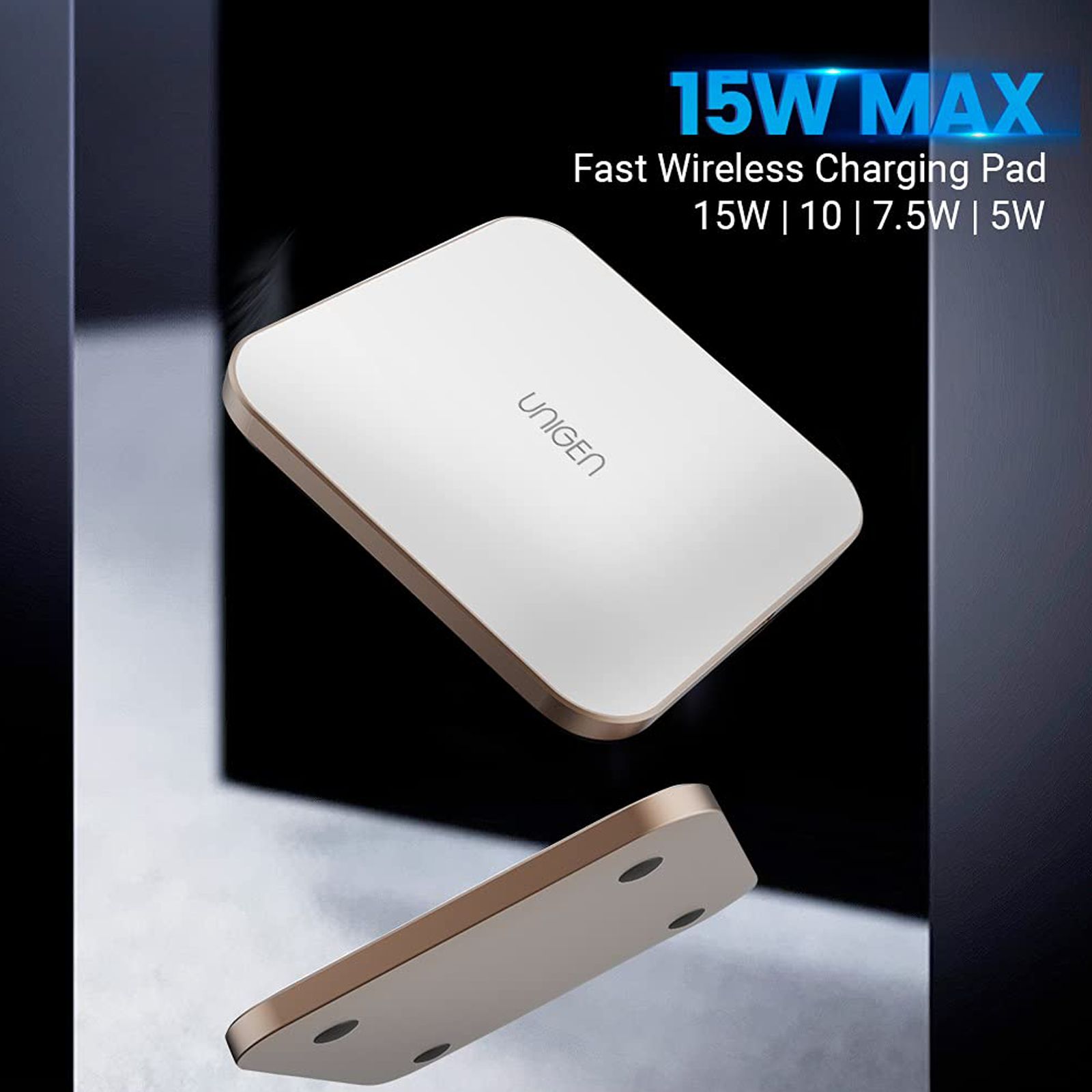 UNIGEN Unipad 150 15W Wireless Charging Pad for iPhone and Android (Explosion Proof Glass Shell, White)_8