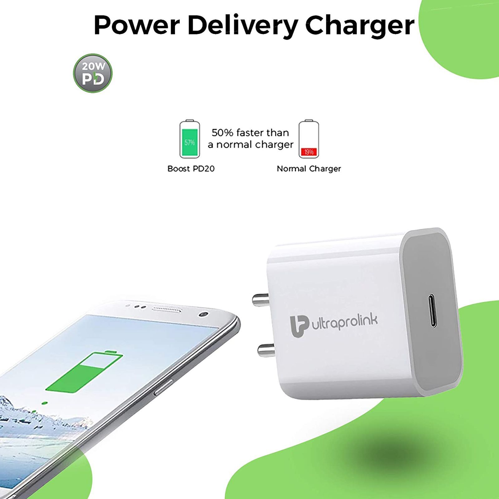 UltraProlink Boost 20W Type C Fast Charger (Adapter Only, Built-in Smart Chip, White)_9